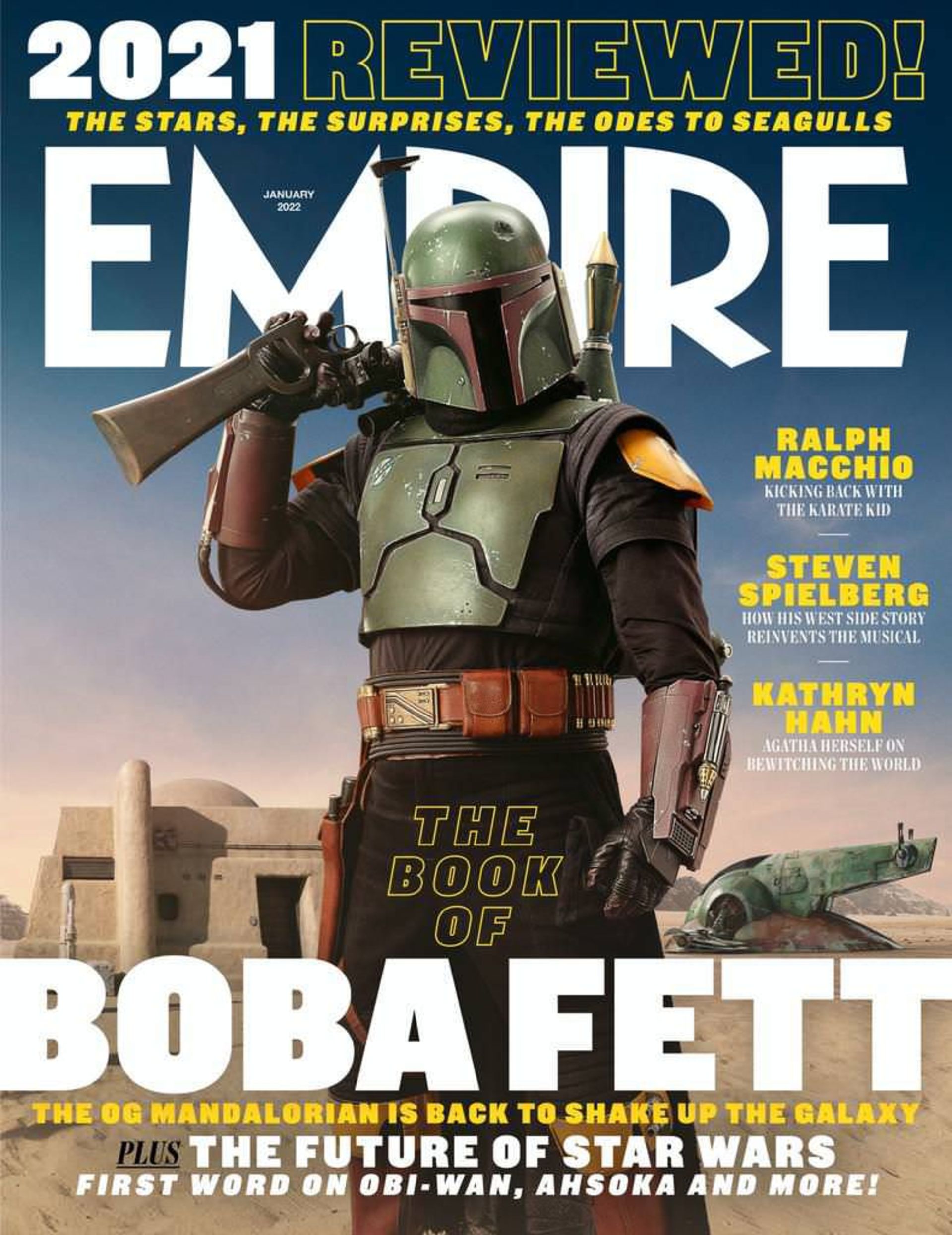 کاور شماره یک ژانویه ۲۰۲۱ مجله امپایر با طرح سریال The Book of Boba Fett