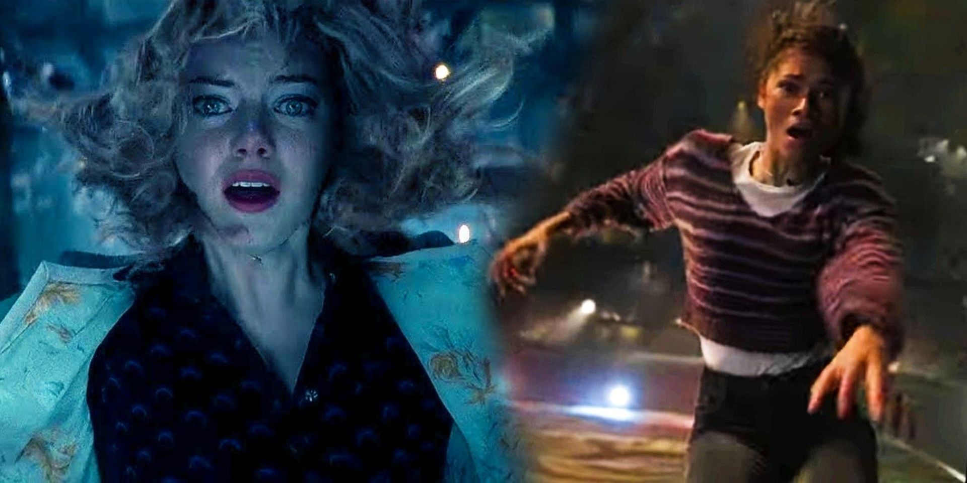 مقایسه صحنه سقوط گوئن استیسی در فیلم مرد عنکبوتی شگفت انگیز  با MJ در فیلم Spider-Man: No Way Home