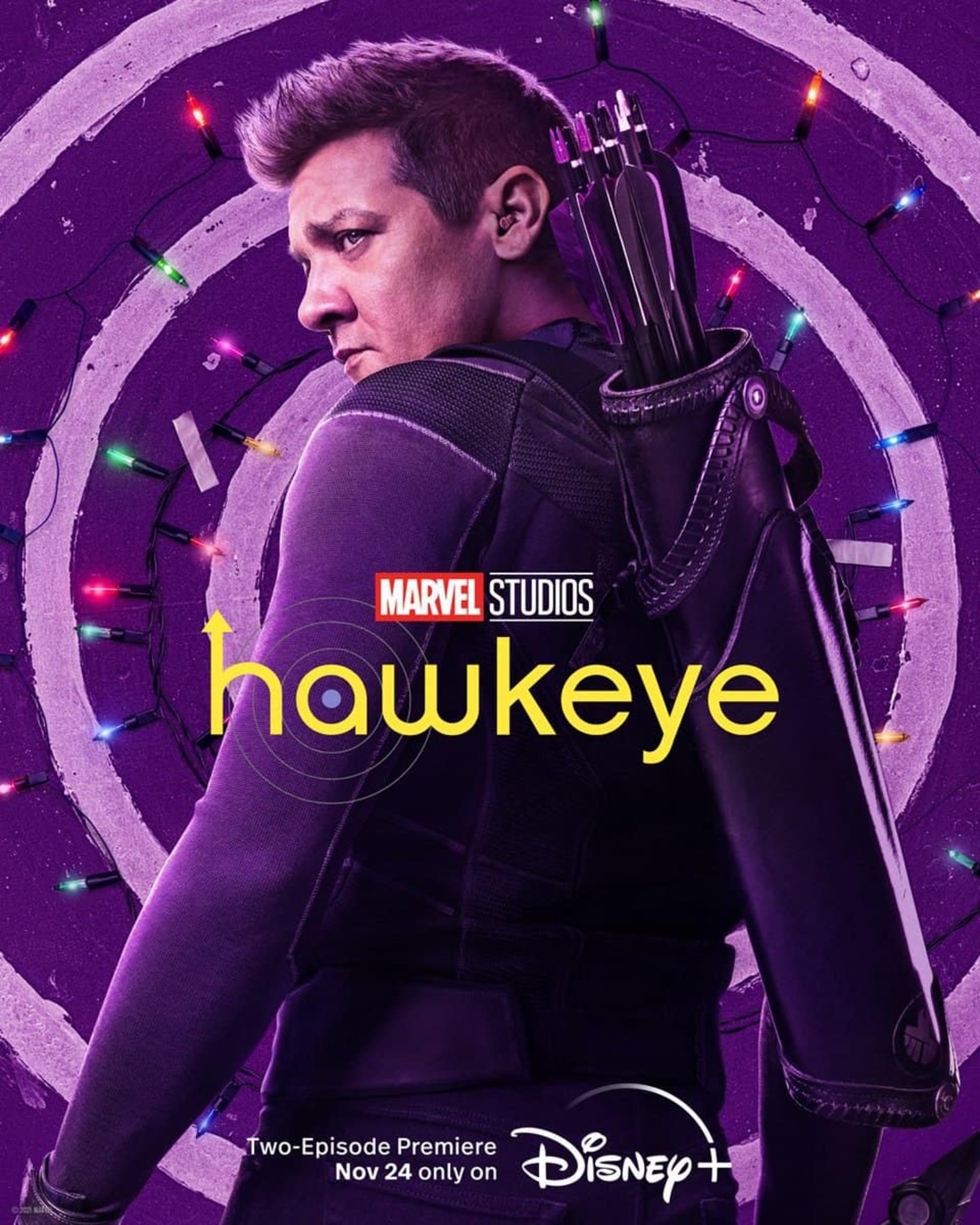 جرمی رنر در نقش کلینت بارتون در پوستر شخصیت سریال Hawkeye