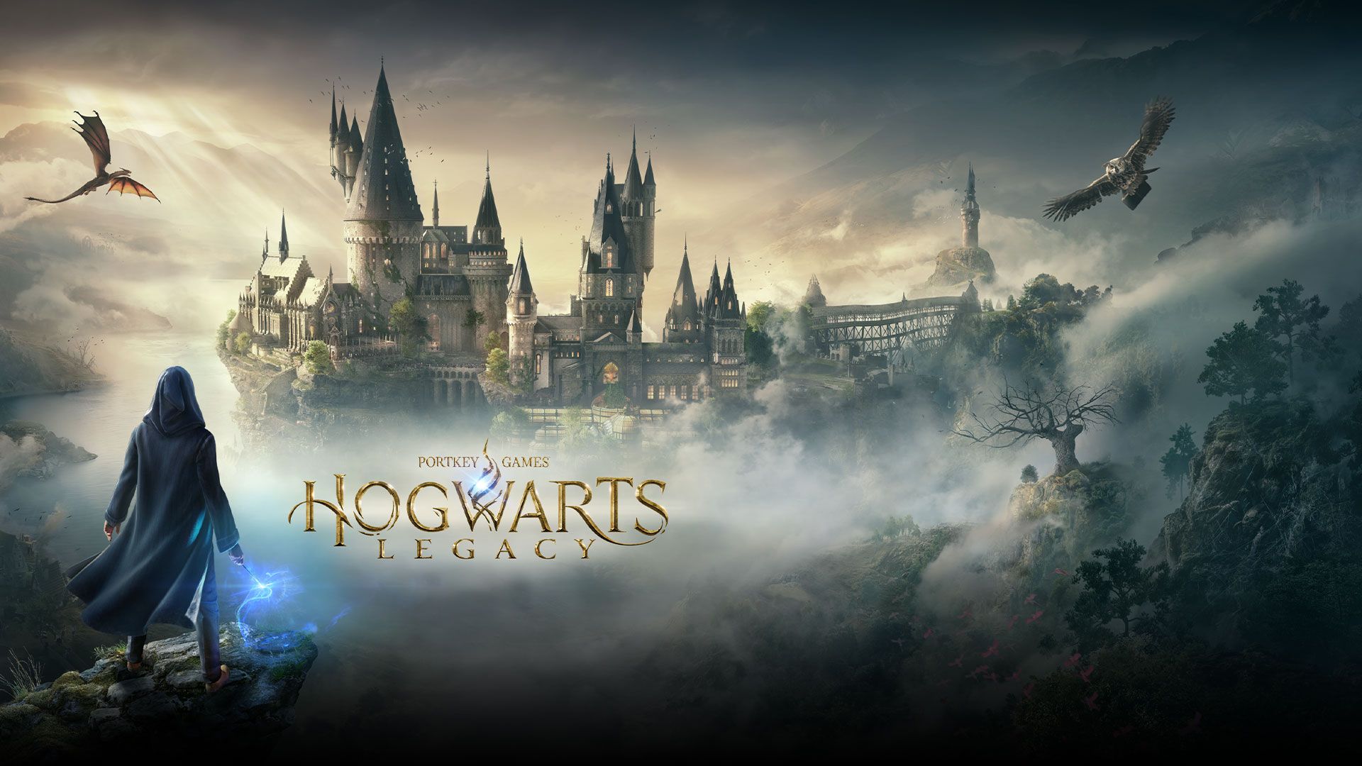 نمایش محیط Hogwarts Legacy در پوستر این بازی