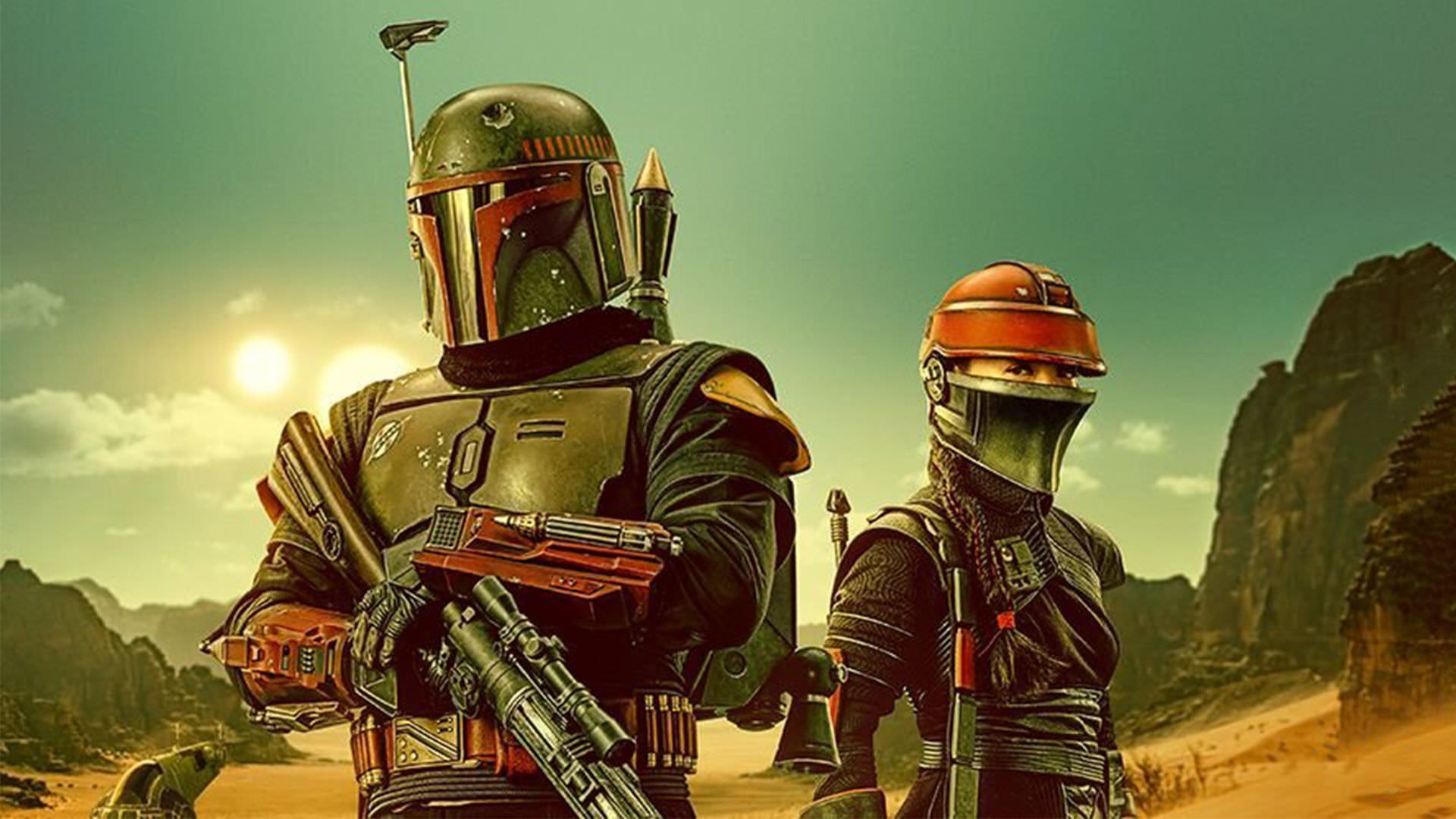 بوبا فت و هنک شند در صحرا در پوستر سریال The Book of Boba Fett