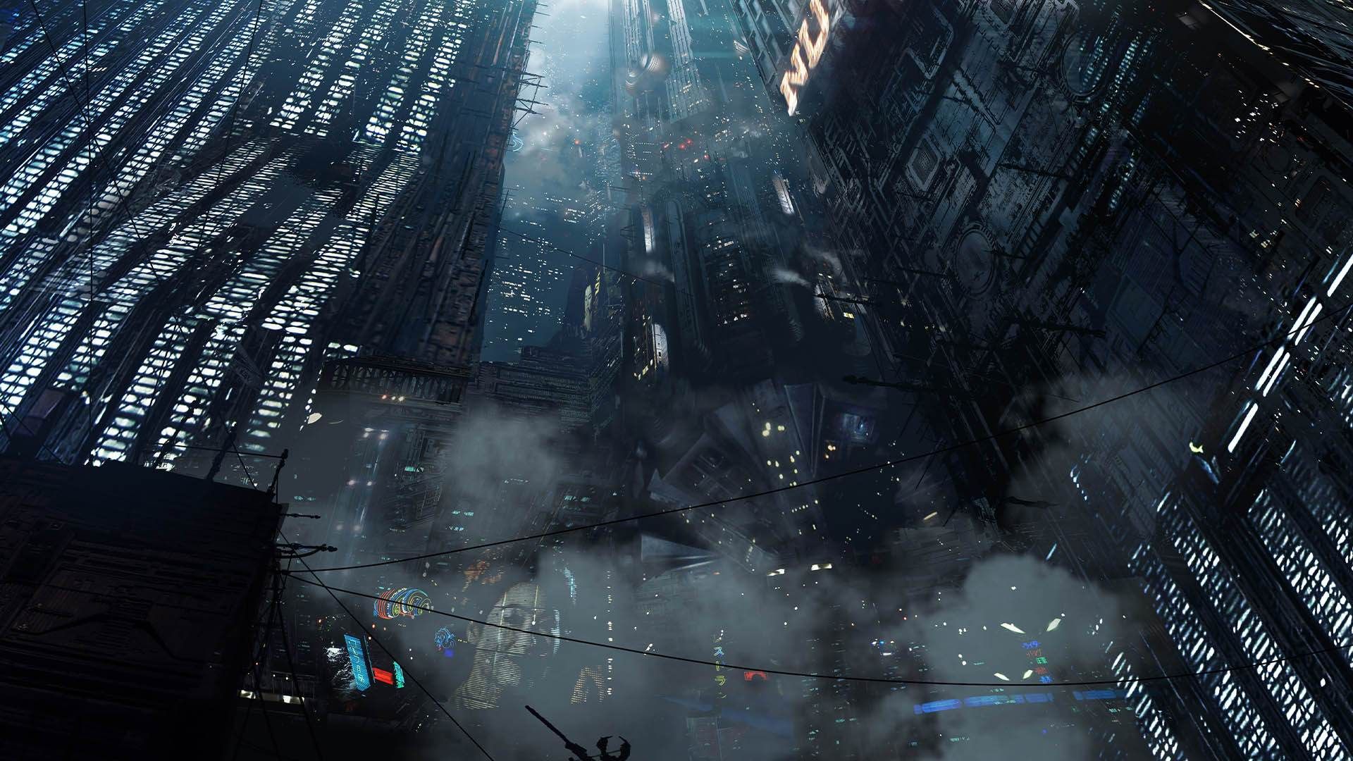 شهر زیبای فیلم Blade Runner در شب 