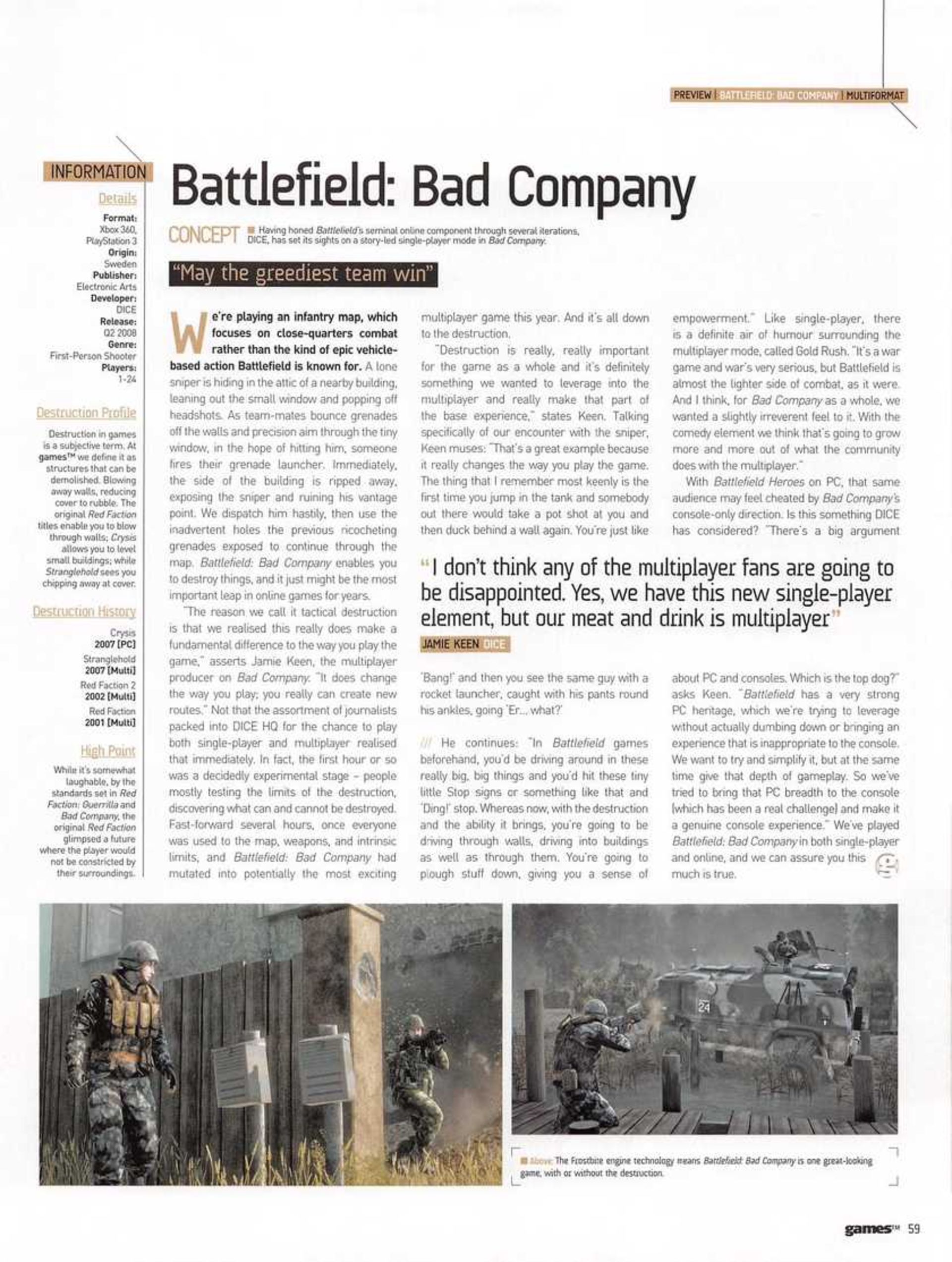 بازی Battlefield: Bad Company در مجلات