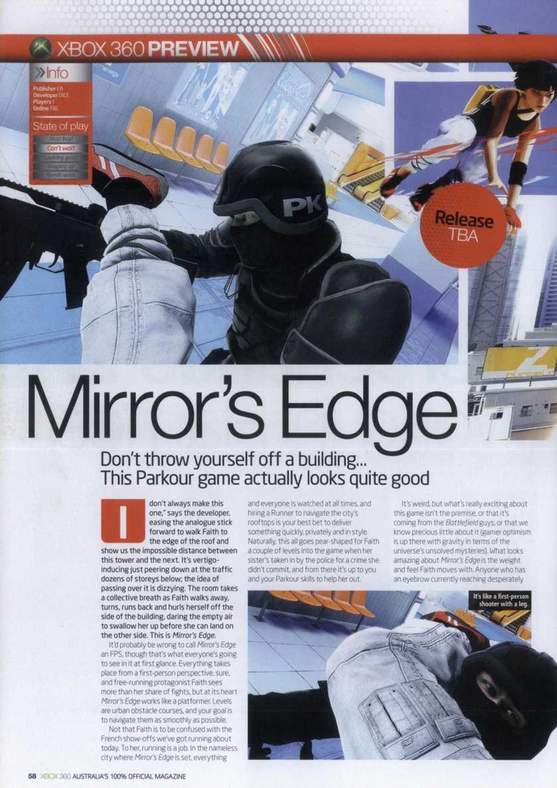 بازی Mirror's Edge در مجلات
