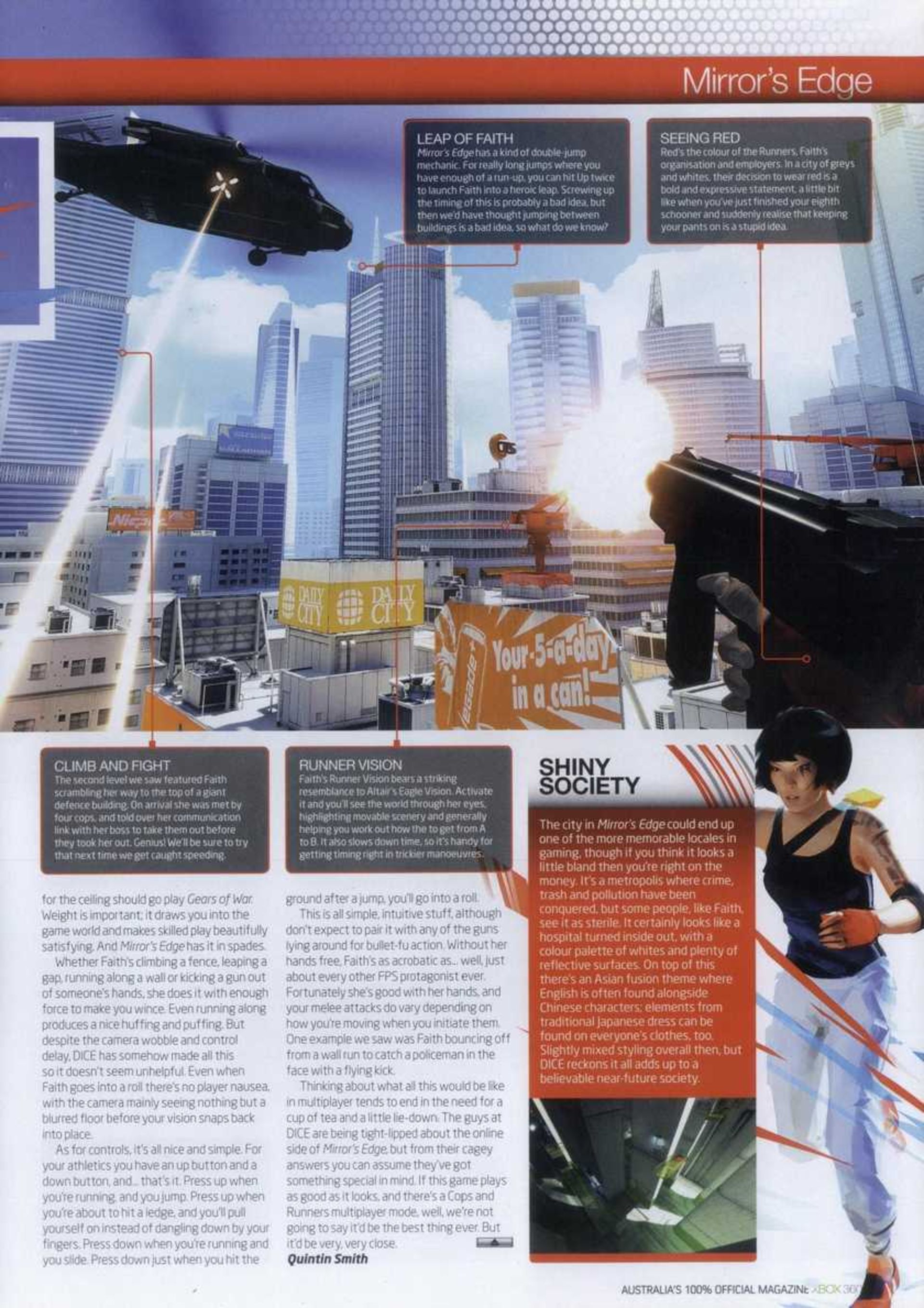 بازی Mirror's Edge در مجلات