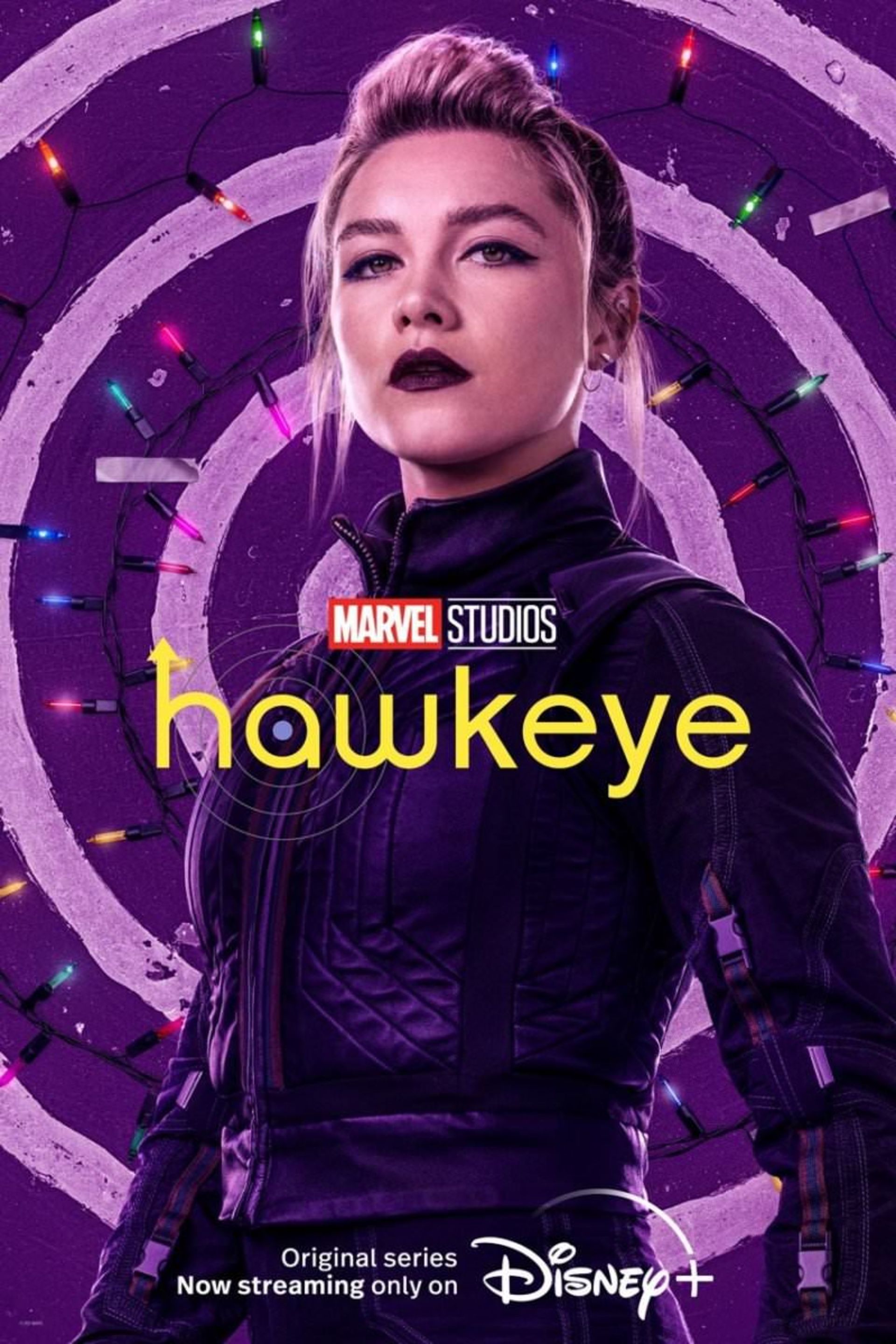 فلورنس پیو در نقش یلنا بلووا در پوستر شخصیت سریال Hawkeye