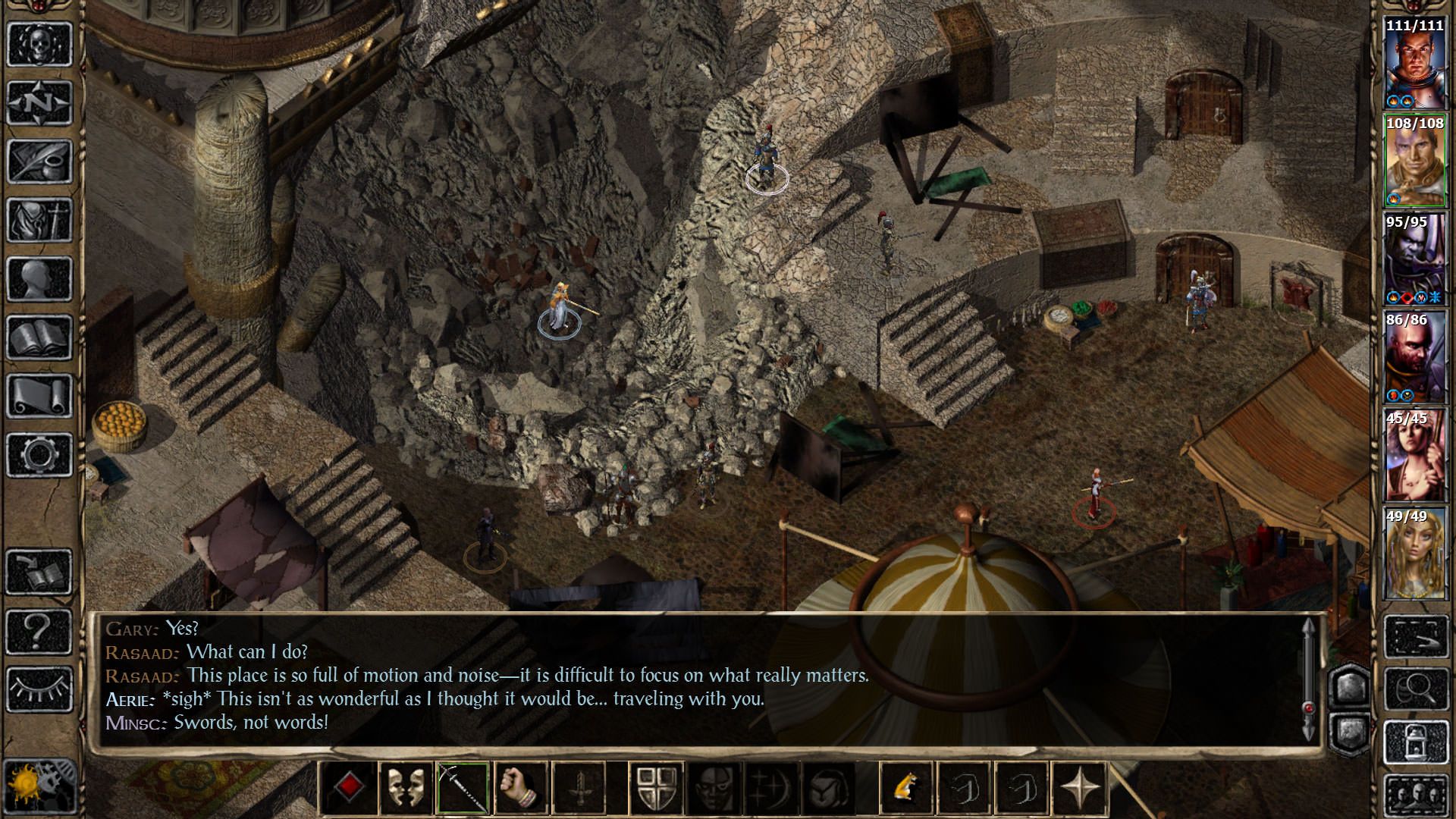 گشت و گذار در محیط‌های بازی در Baldur's Gate II