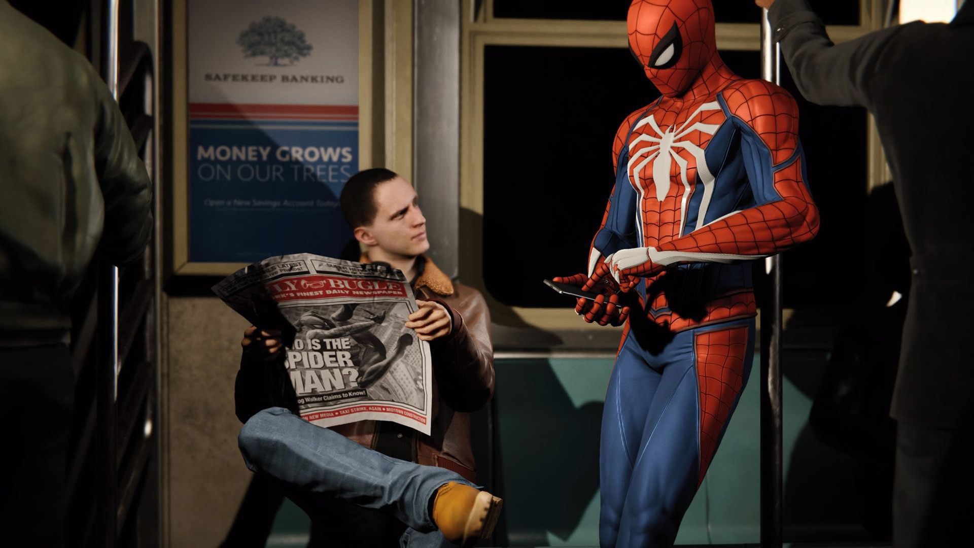 نمایی از حضور اسپیادرمن در مترو برای قابلیت Fast Travel بازی Marvel’s Spider-Man