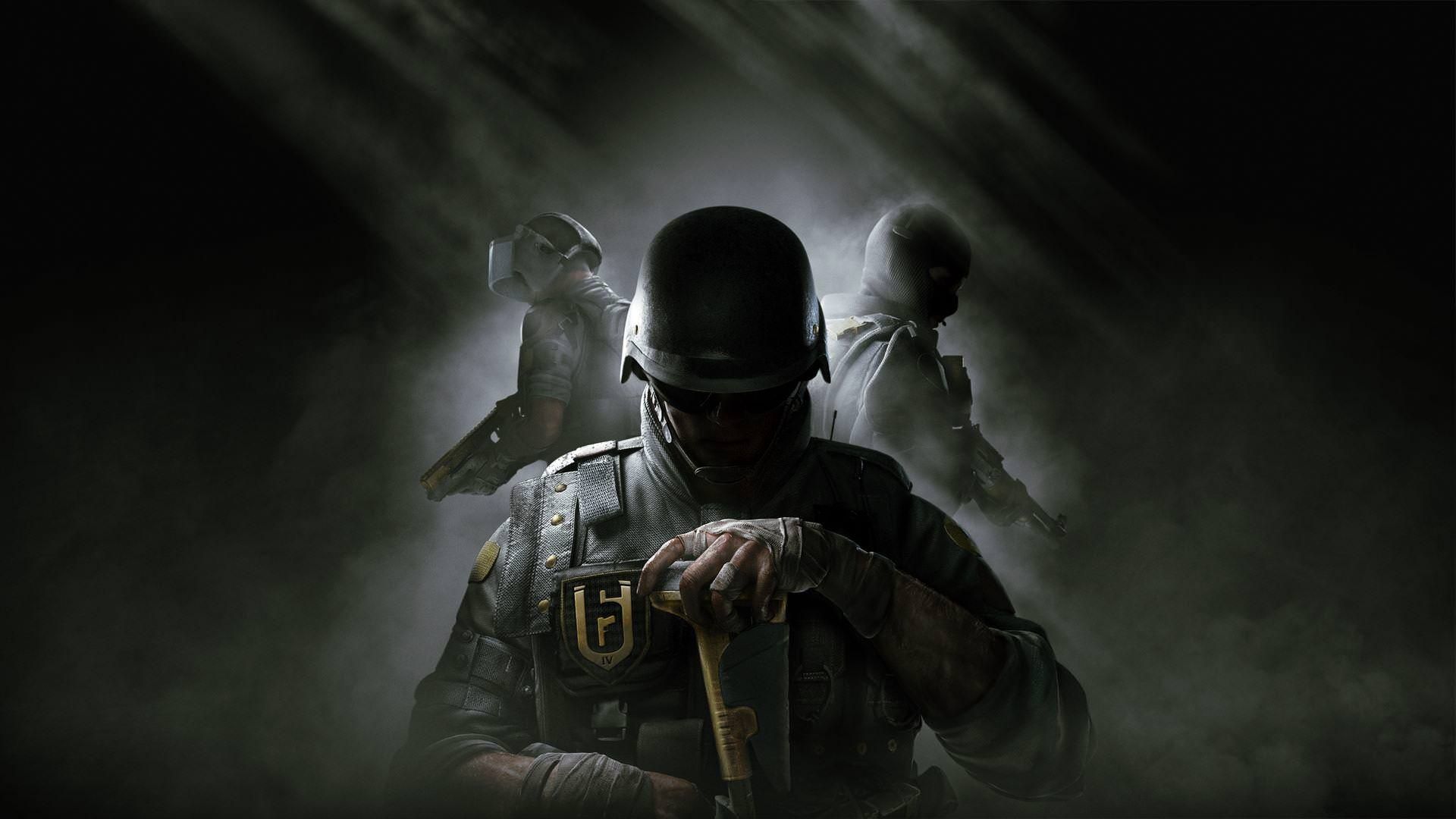 سه سرباز در پوستر بازی Rainbow Six Quarantine