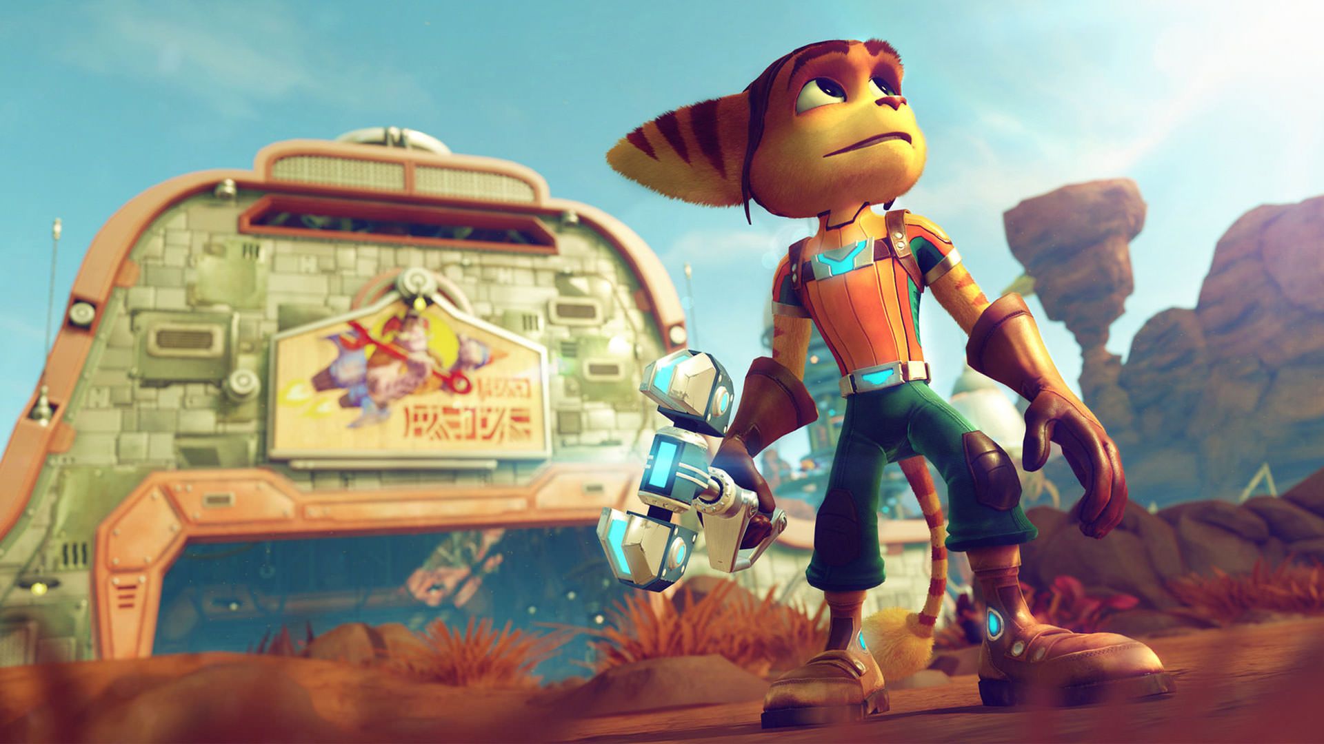 رچت در حال خیره شدن به آسمان در Ratchet and Clank