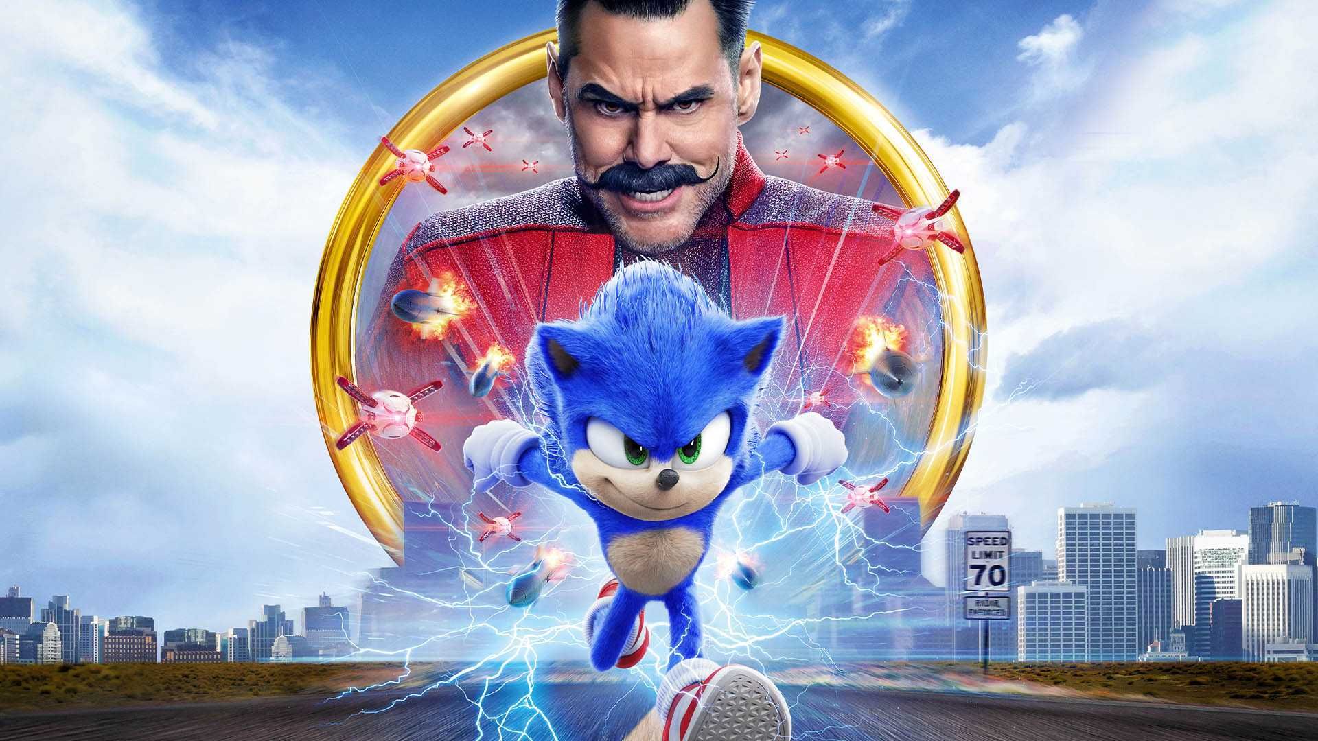 شخصیت سونیک در کاور فیلم sonic the hedgehog با حضور جیم کری