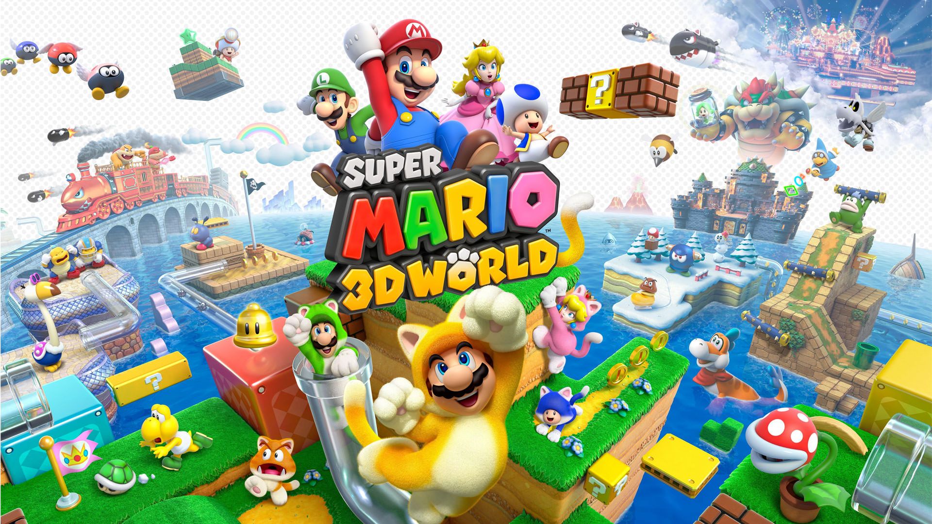 ماریو با پاور آپ‌های مختلف در Super Mario 3D World