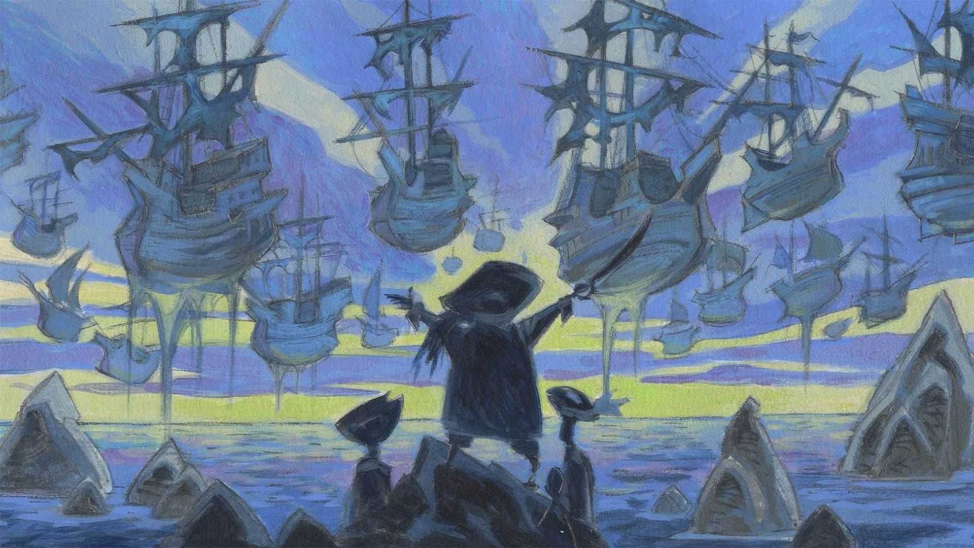 لی‌چاک و کشتی‌های پرنده در انیمیشن سینمایی The Curse of Monkey Island