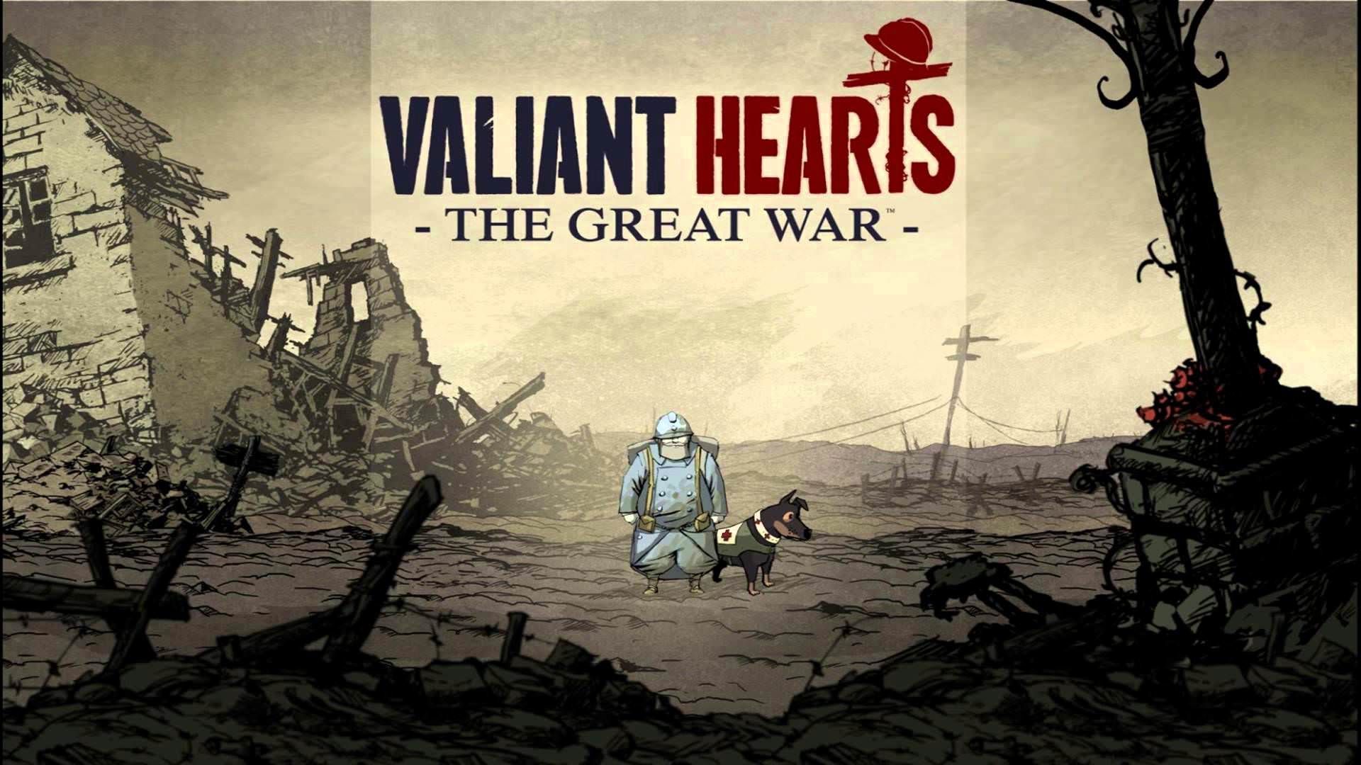 لوگو و محیط جنگی بازی Valiant Hearts