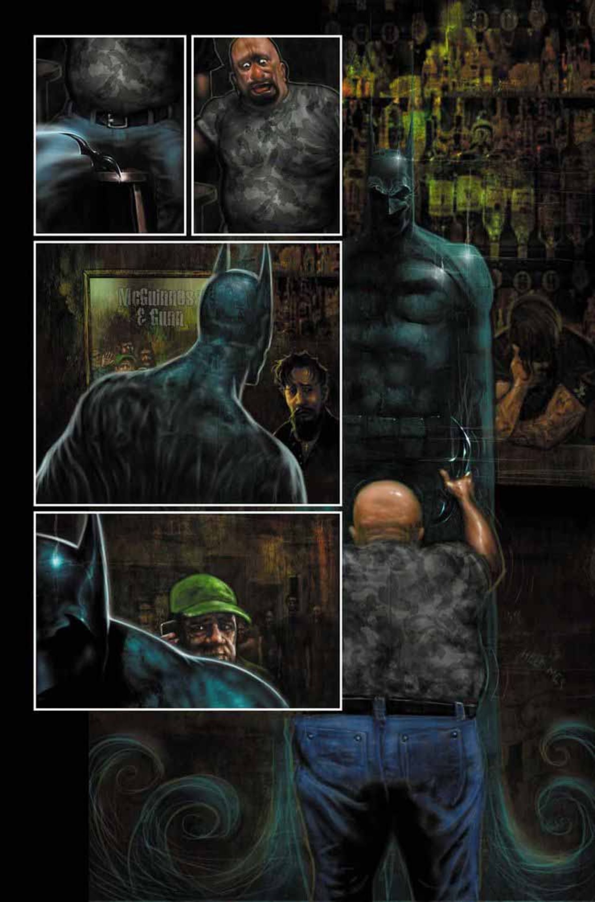 شوالیه تاریکی در سری کتاب کمیک Batman: Reptilian در یک رستوران مردم را می‌ترساند