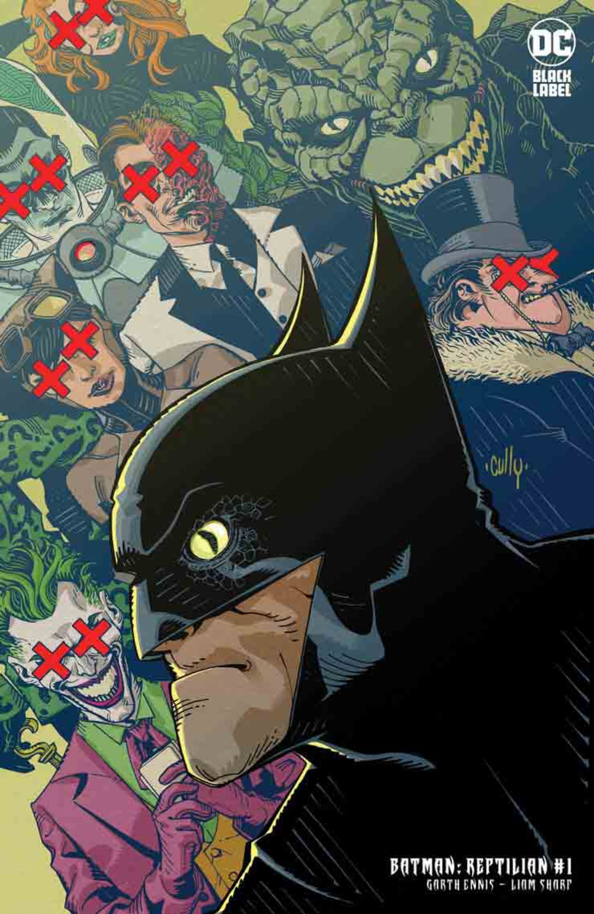 شوالیه تاریکی به همراه گالری شروران خود در سری کتاب کمیک Batman: Reptilian