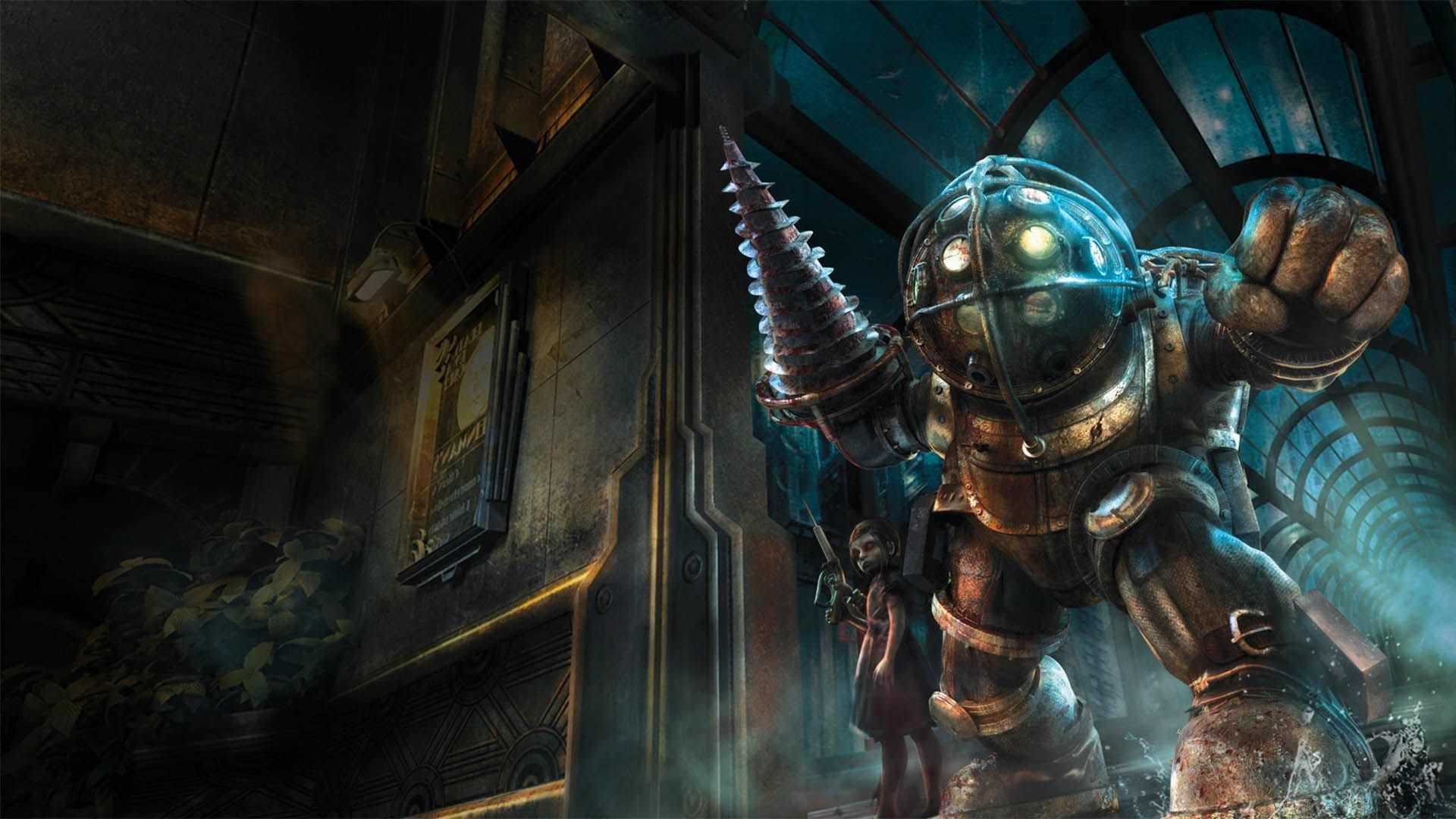 Big Daddy و Little Sister در بازی BioShock