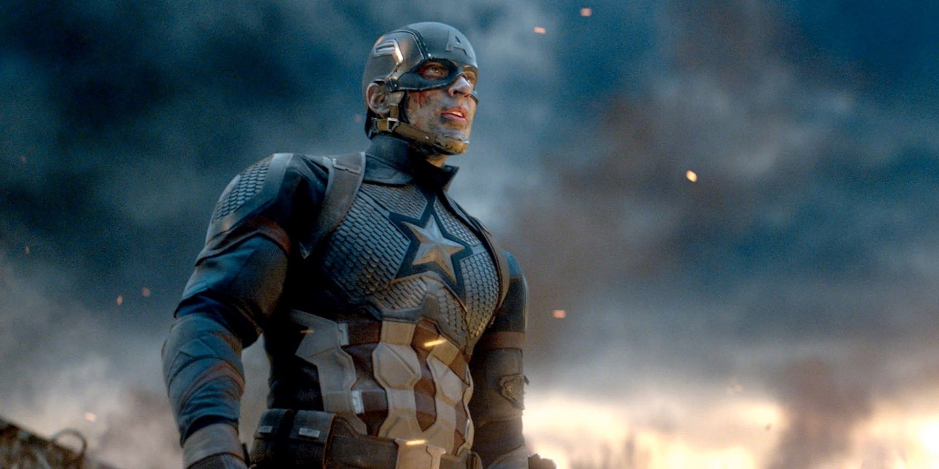 کریس ایوانز در نقش کاپیتان آمریکا در نبر پایانی فیلم Avengers Endgame از دنیای سینمایی مارول