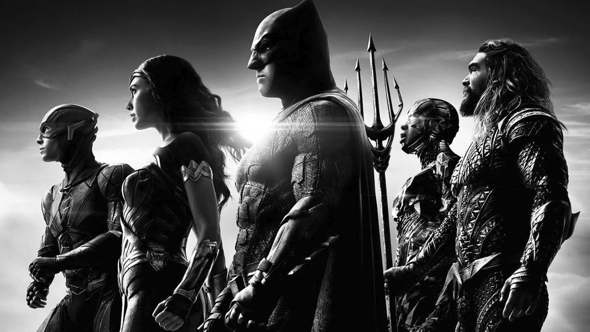 بتمن، واندر وومن، فلش، آکوامن و سایبورگ در فیلم Justice League 