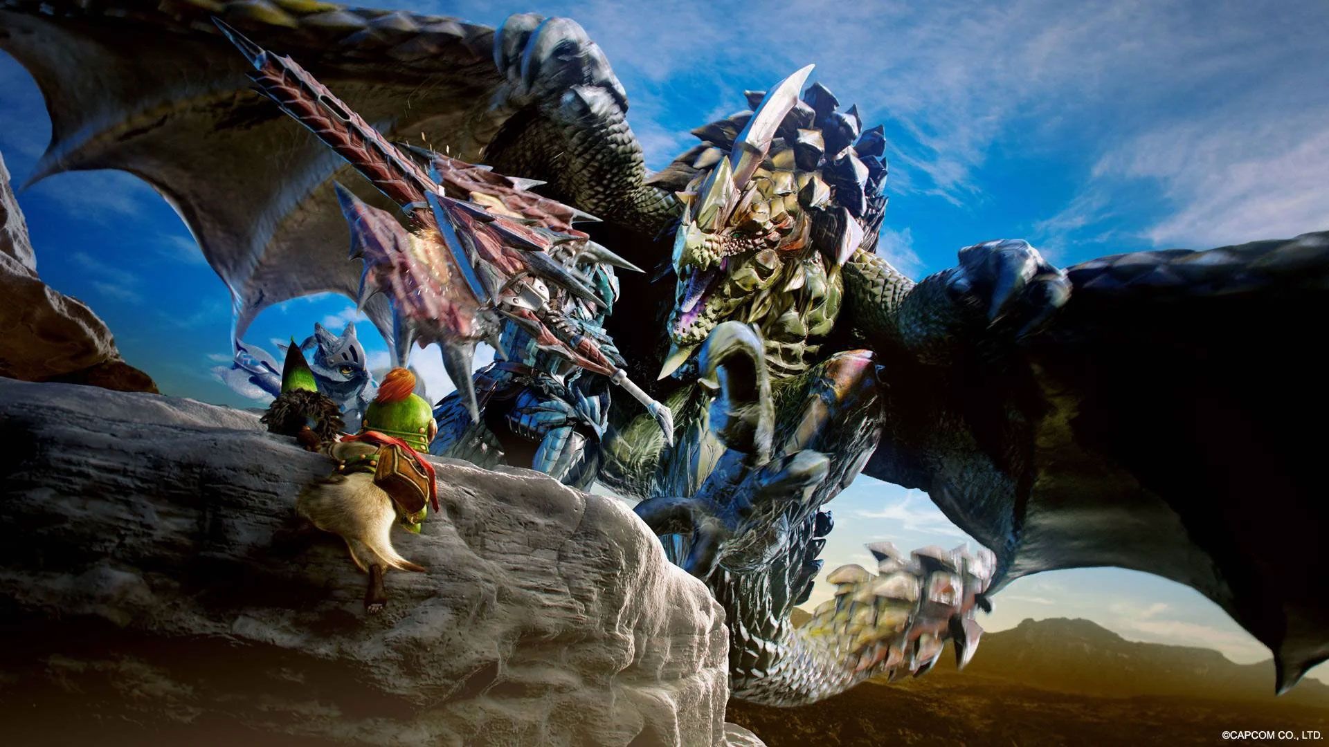 شکارچیان در حال شکار هیولا در Monster Hunter Rise
