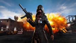 پوستر بازی PUBG و انفجاری در پشت شخصیت