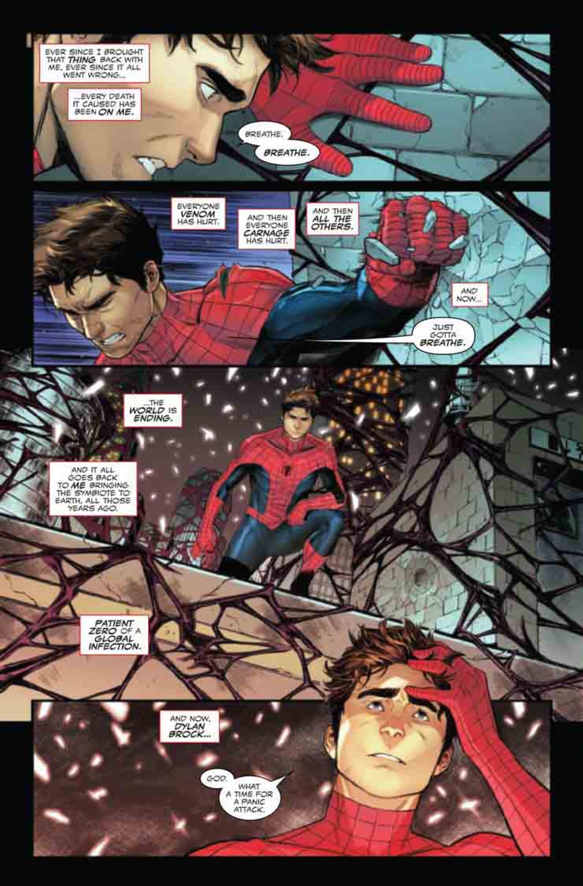 پیتر پارکر در سری کتاب کمیک King in Black: Spider-Man دچار حمله عصبی شده است