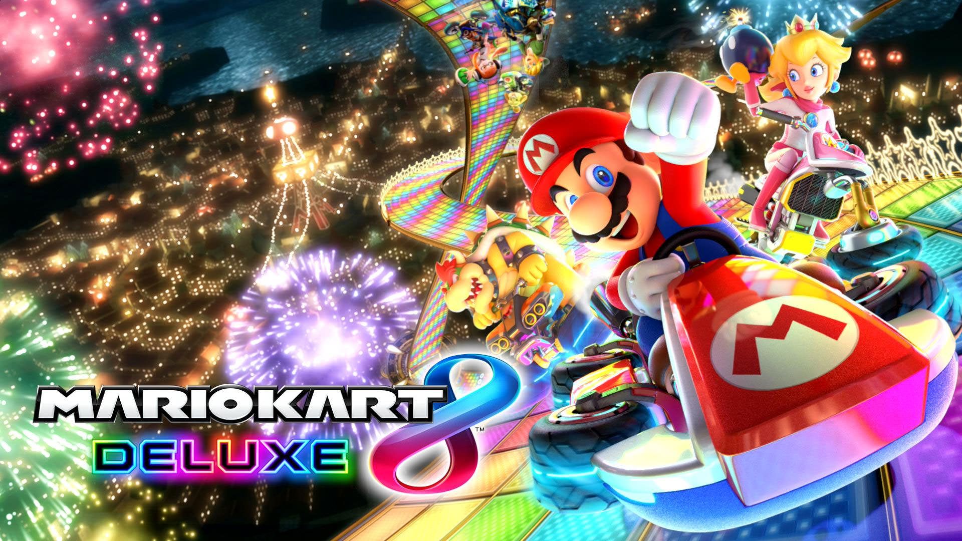 ماریو سوار ماشین کارتینگ در بازی Mario Kart 8 Deluxe نینتندو سوییچ