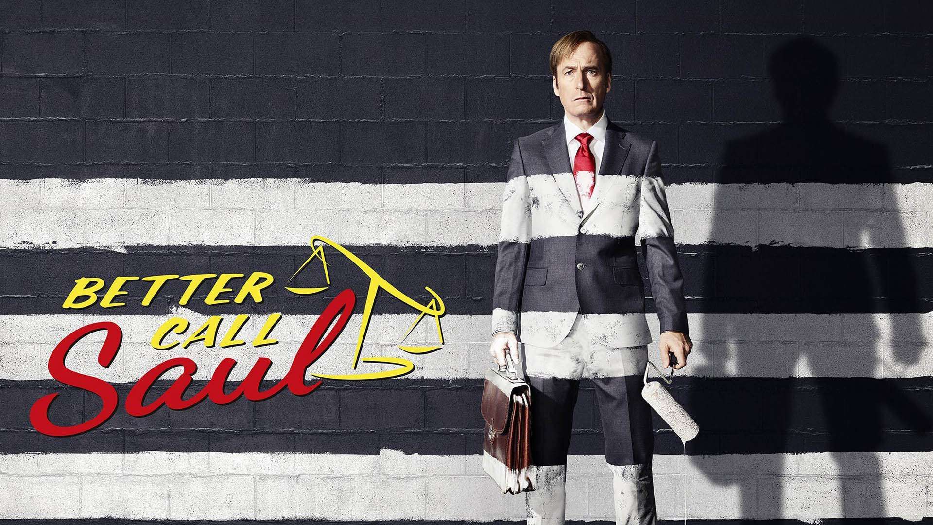 کاور سریال better call saul با خطوط مشکی و سفید با حضور باب اودنکیرک