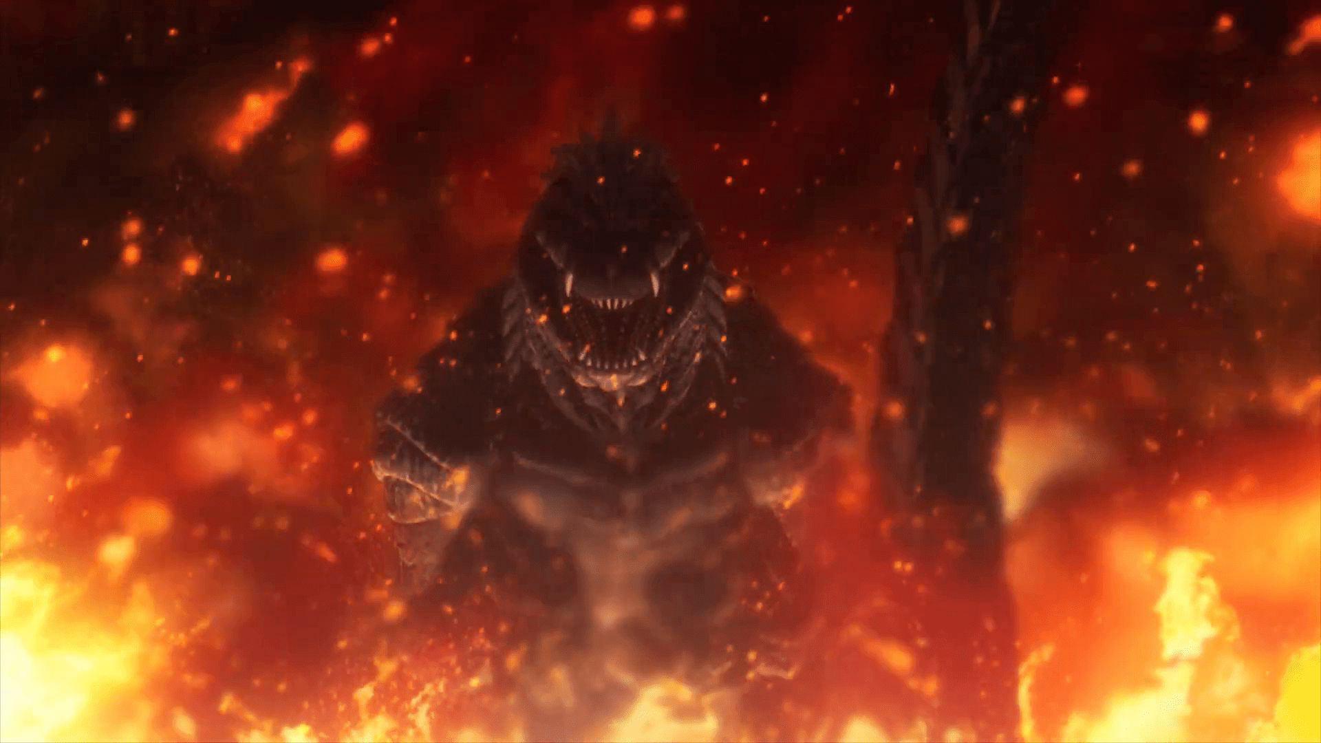 گودزیلا درون آتش در انیمه Godzilla: Singular Point شبکه نتفلیکس