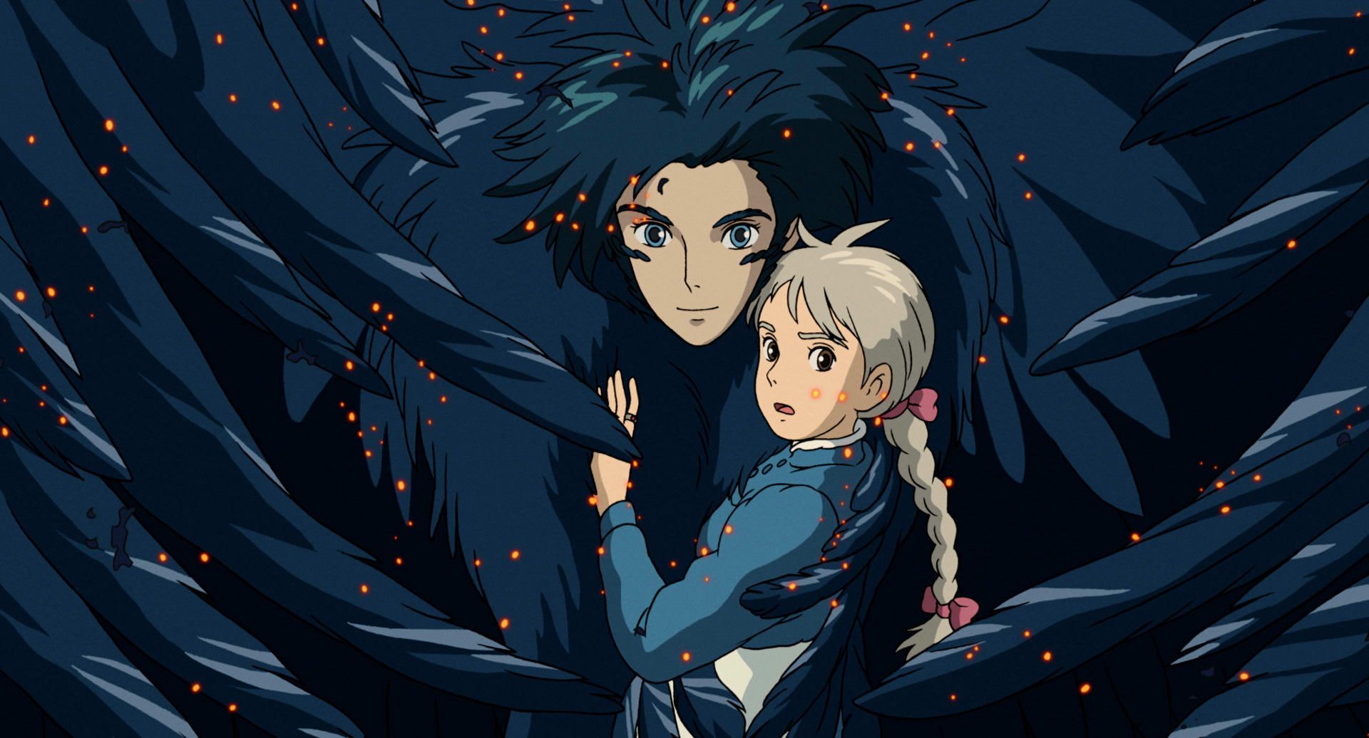 سوفی و هاول در حالتی عاشقانه و تغییریافته در انیمه Howl's Moving Castle