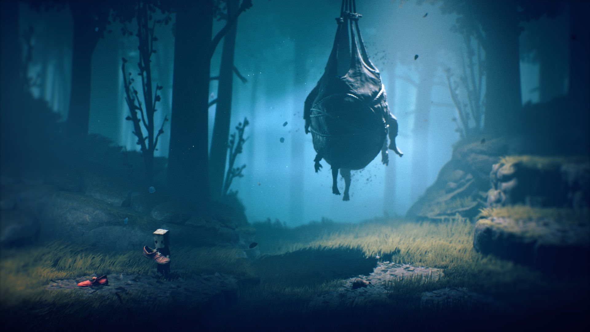 کاراکتر مونو در وسط جنگل تاریک در بازی Little Nightmares 2