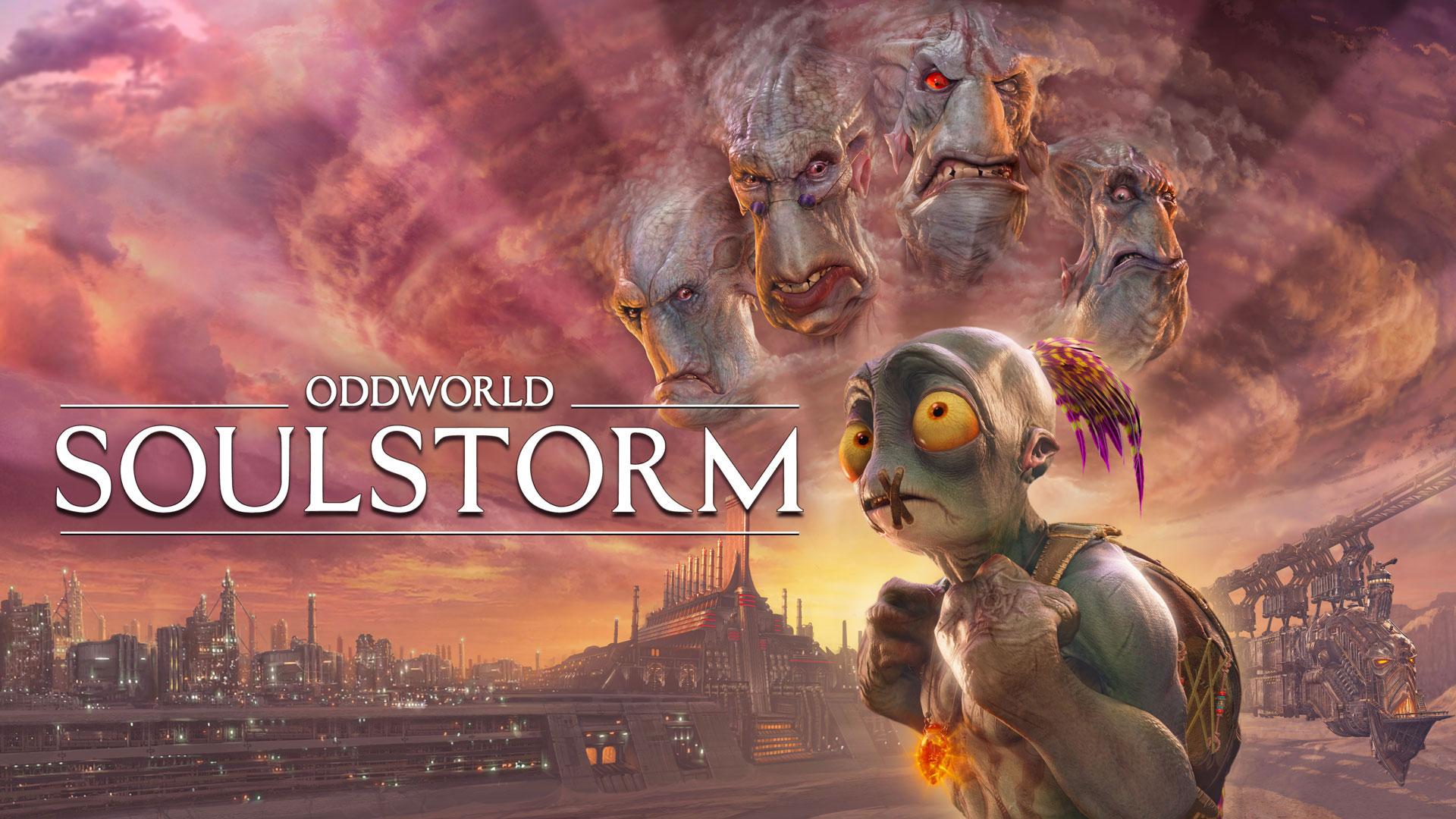 تصویر Abe در کنار دشمنان بازی Oddworld: Soulstorm