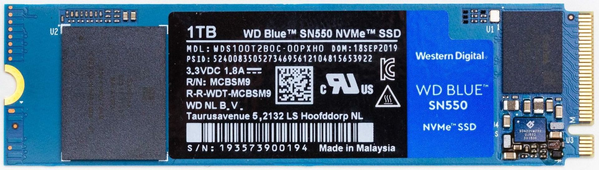 SSD ساخت وسترن دیجیتال با مدل SN550 و سری آبی