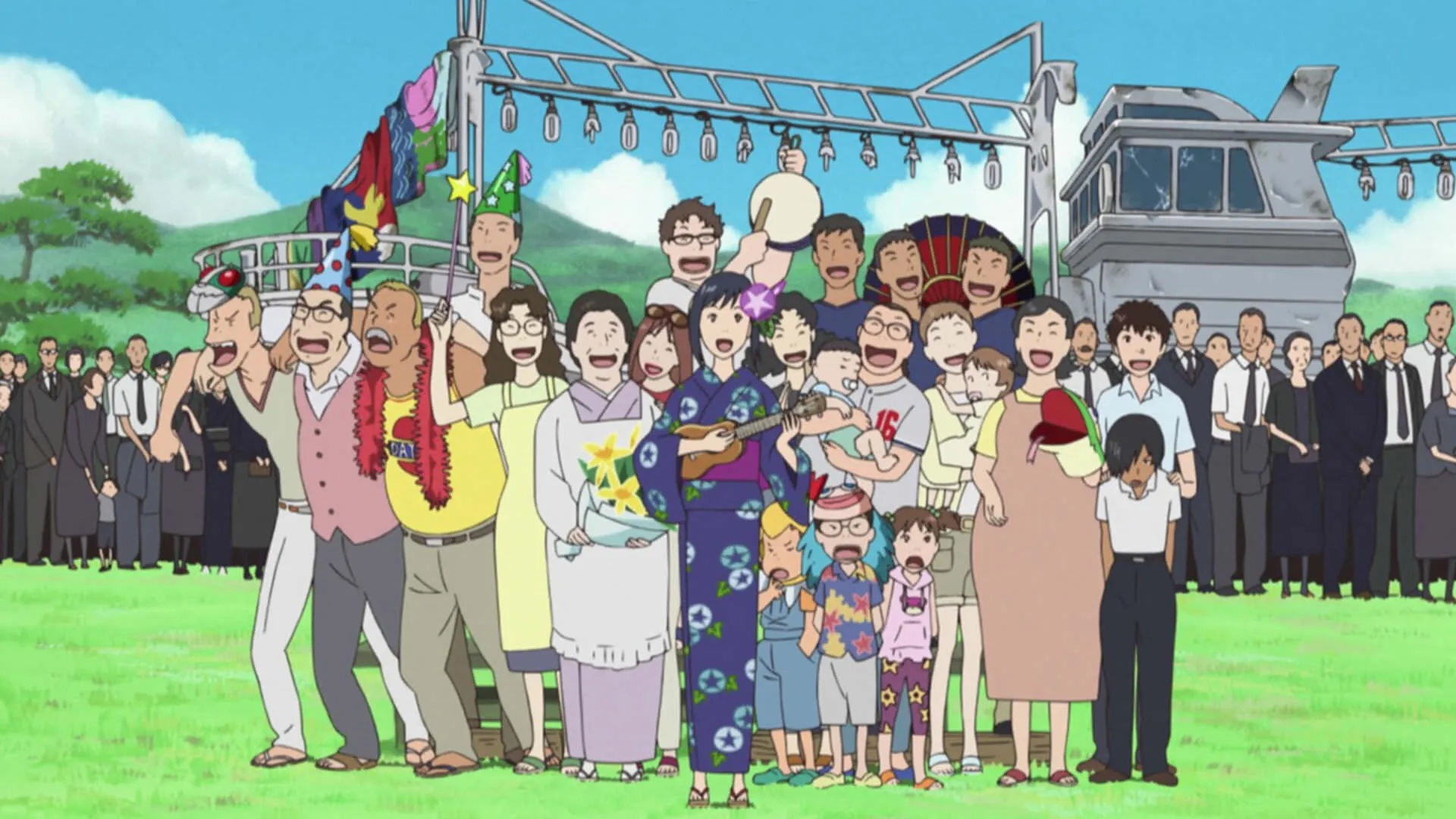 عکس یادگاری در جشن بزرگ خانواده در انیمه Summer Wars