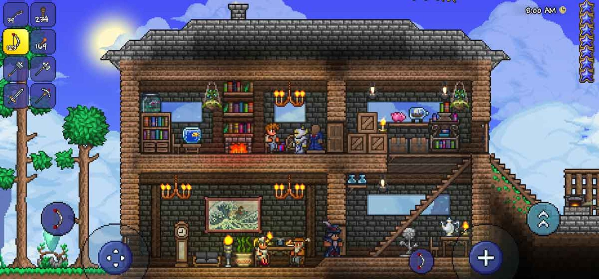 گیم پلی بازی تراریا Terraria در خانه دو طبقه