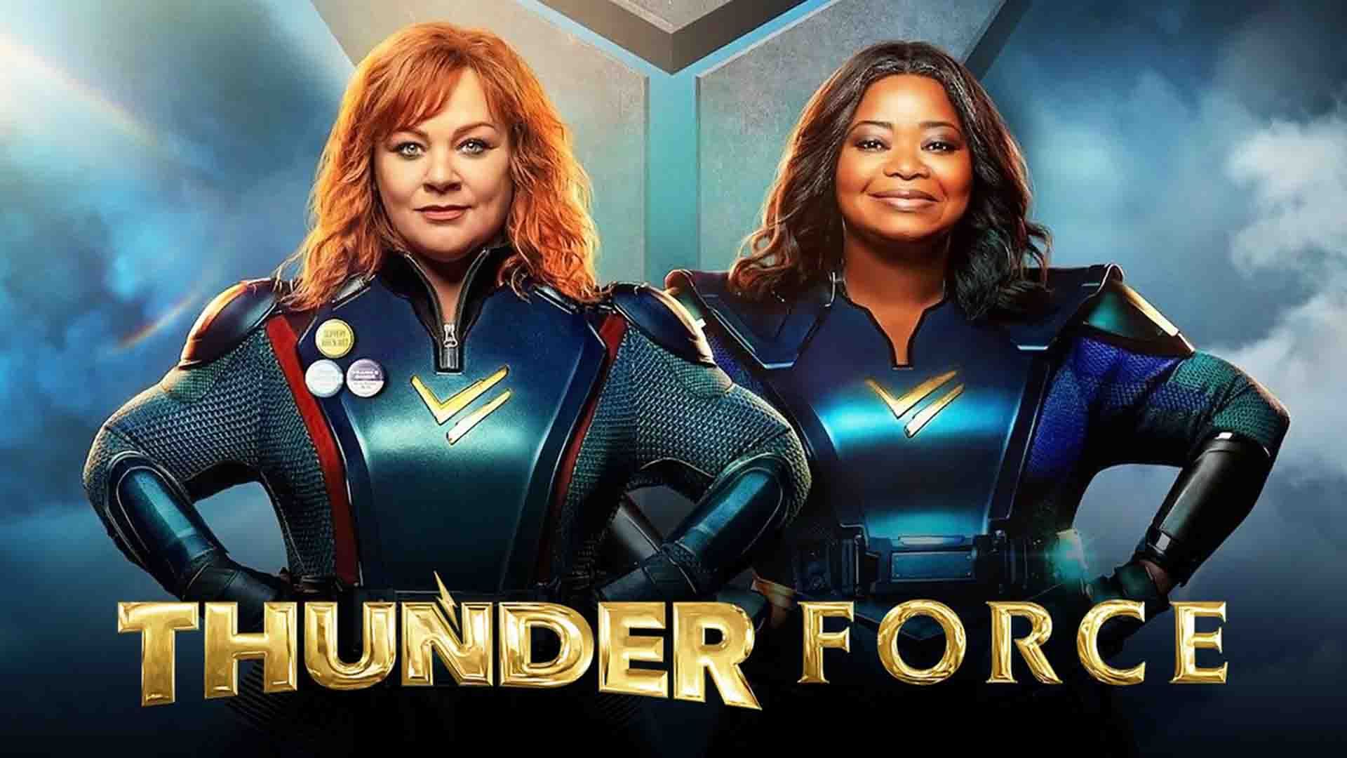 ملیسا مک‌کارتی و اکتاویا اسپنسر در پوستر فیلم Thunder Force