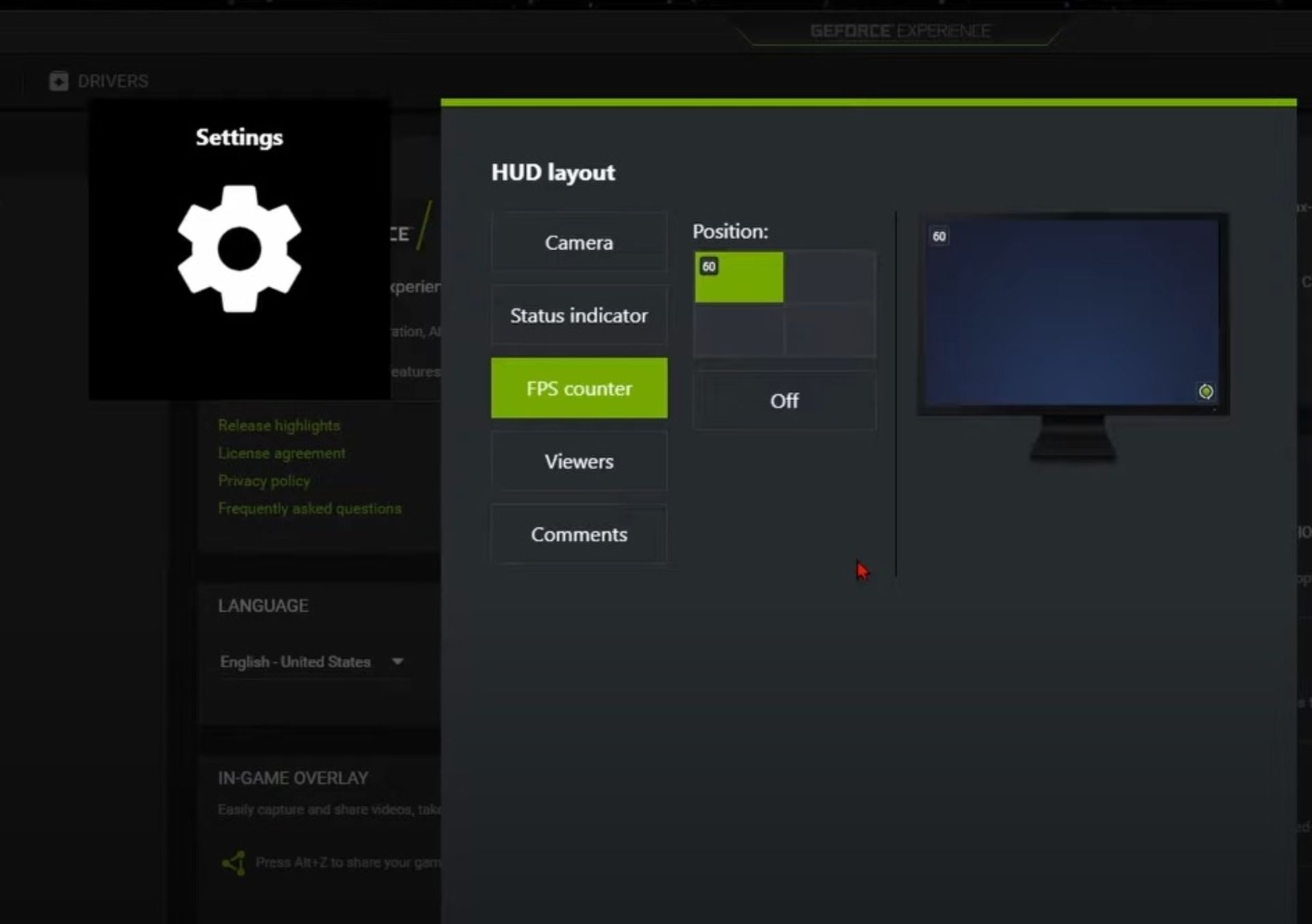 شمارنده فریم در برنامه Geforce Experience انویدیا