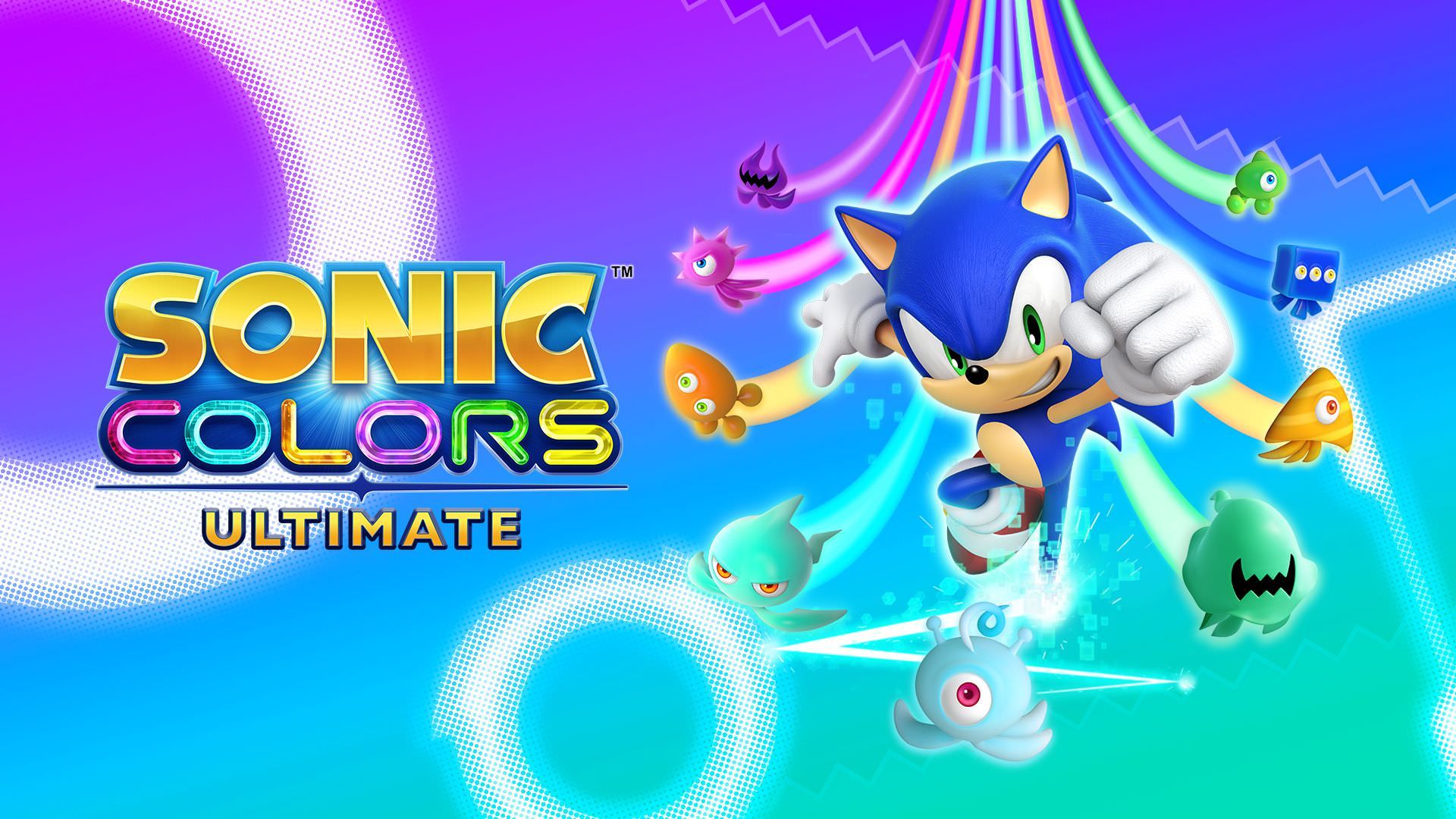 سونیک در کنار لوگوی بازی Sonic Colors: Ultimate