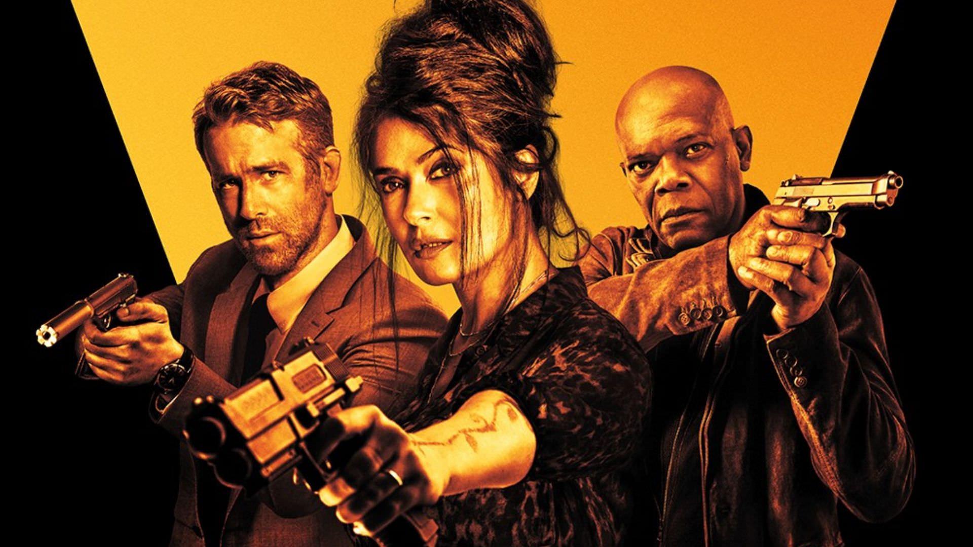 رایان رینولدز، ساموئل ال جکسون و سلما هایک در فیلم Hitman's Wife's Bodyguard