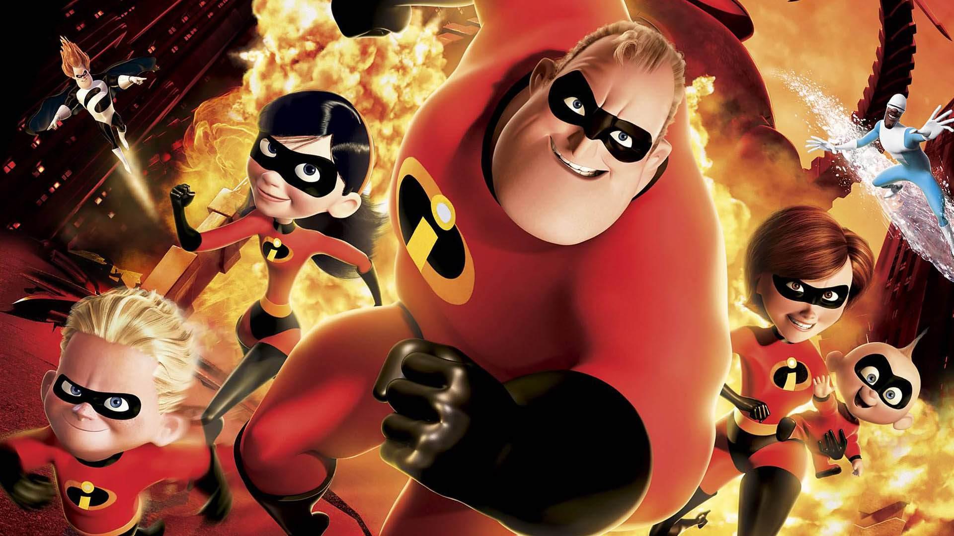 کاور انیمیشن the incredibles با حضور شخصیت‌های اصلی آن