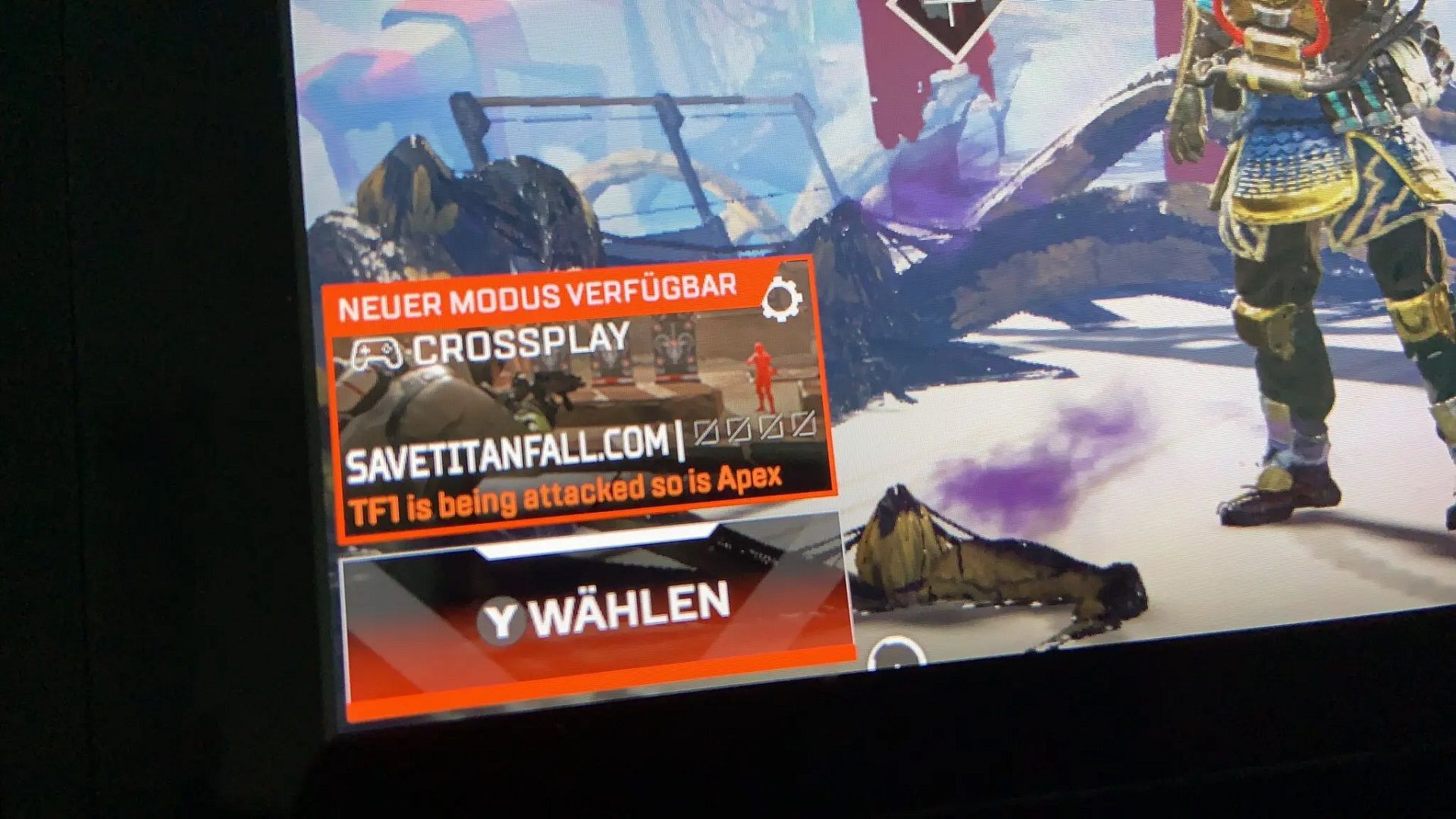 نمایش پیام هک شدن بازی Apex Legends