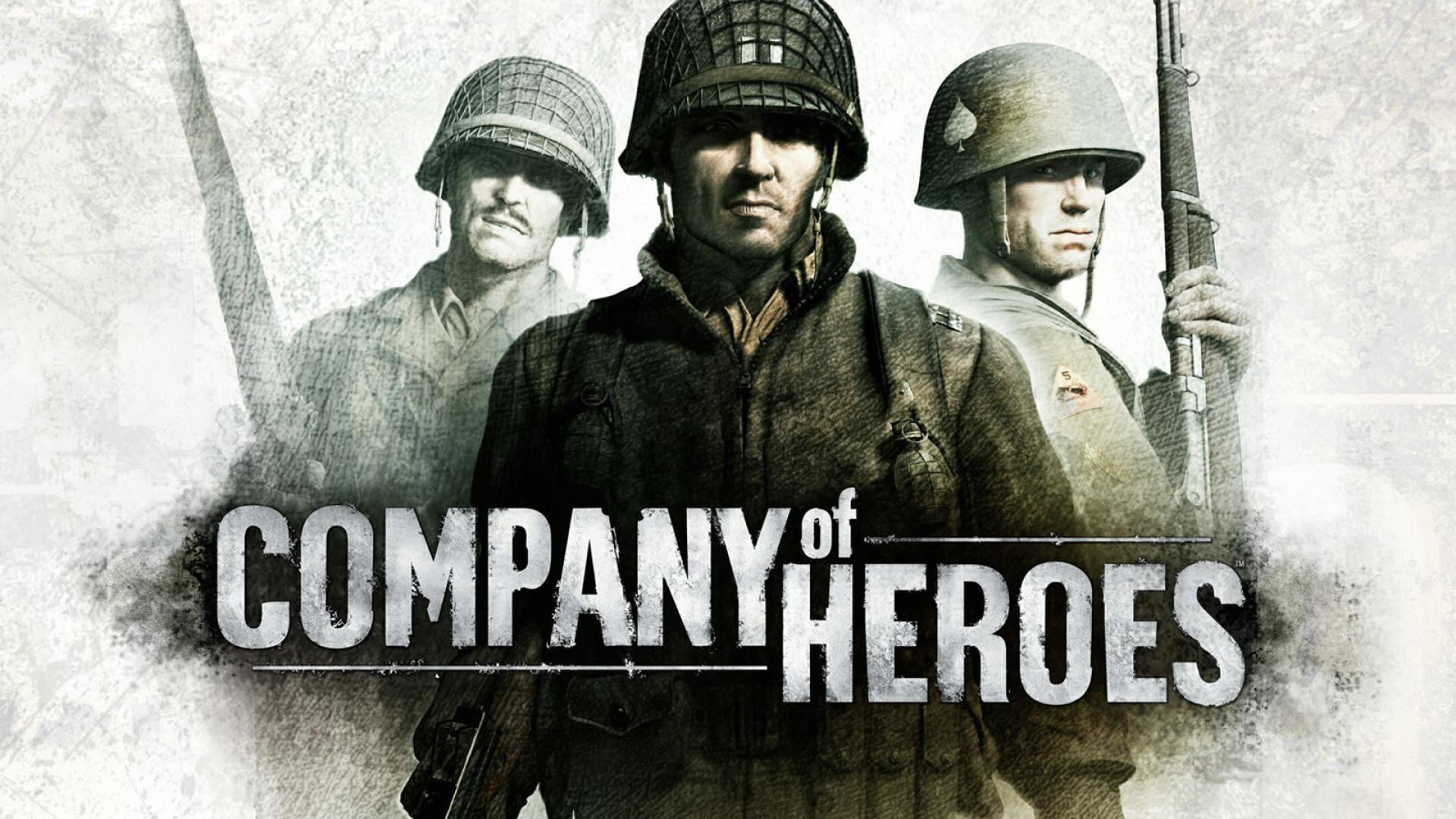 سربازان در پس‌زمینه لوگو بازی‌های Company of Heroes
