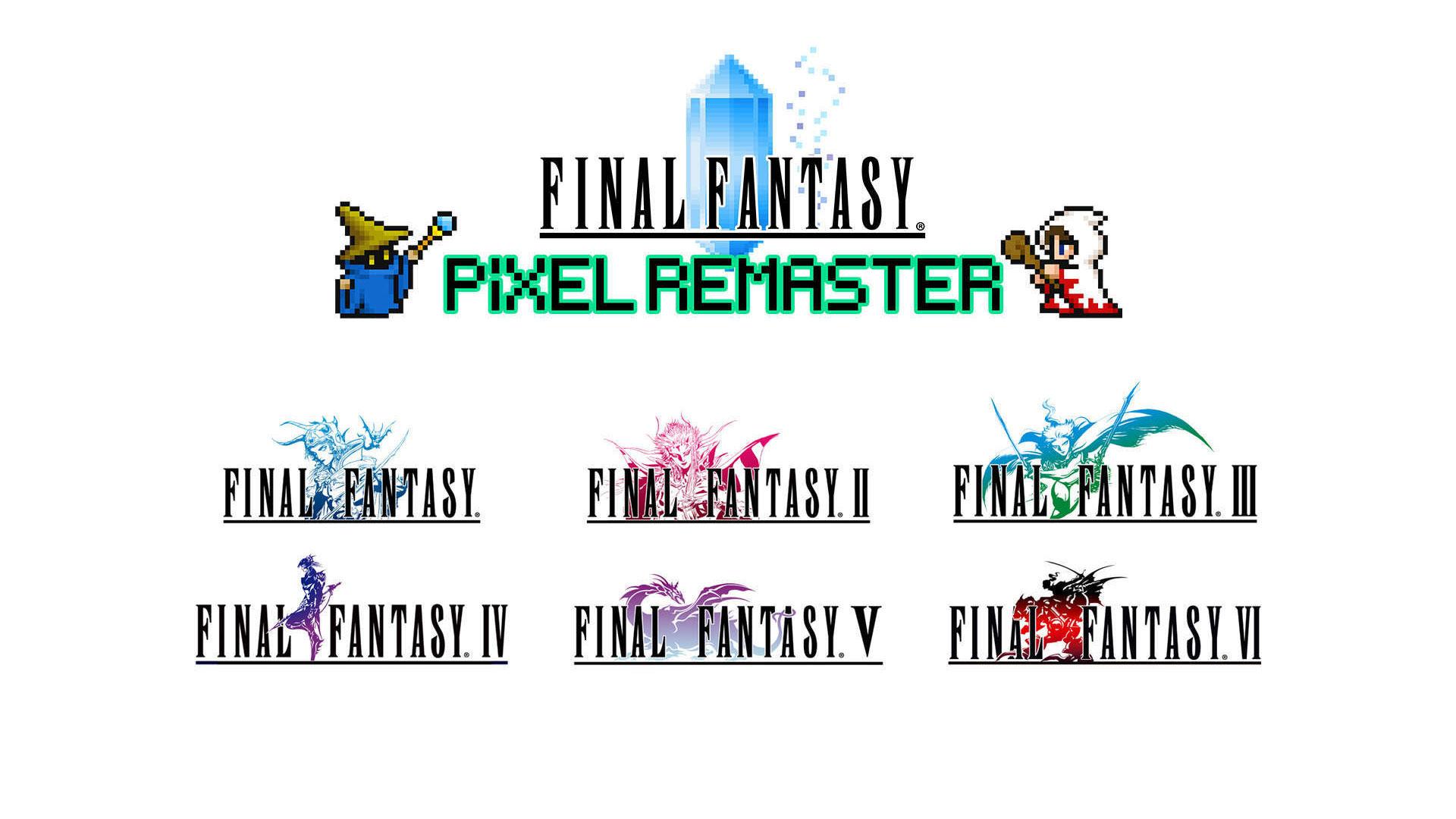 لوگو بازی Final Fantasy Pixel Remaster شامل شش بازی فاینال فانتزی