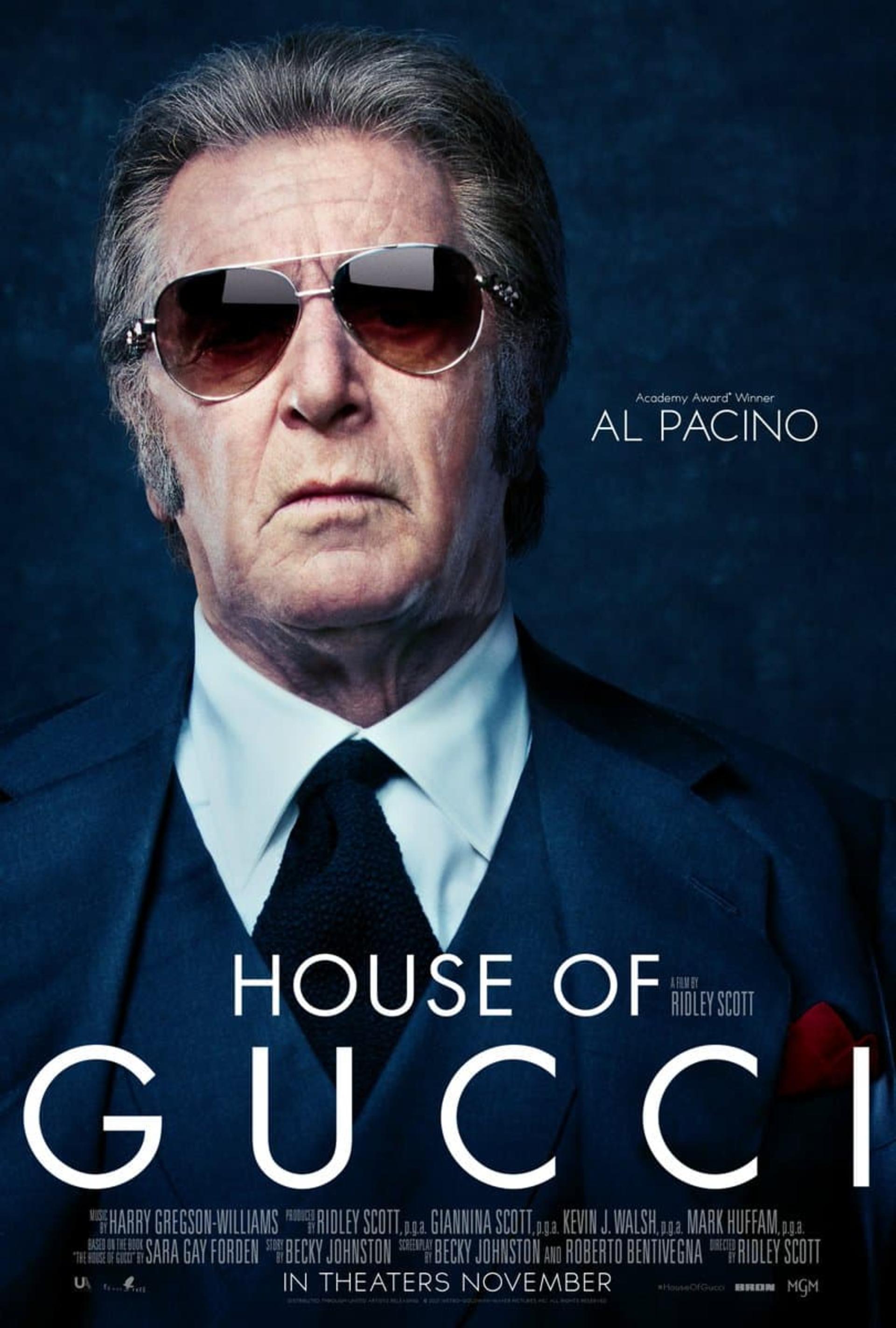 آل پاچینو در پوستر شخصیت فیلم House of Gucci