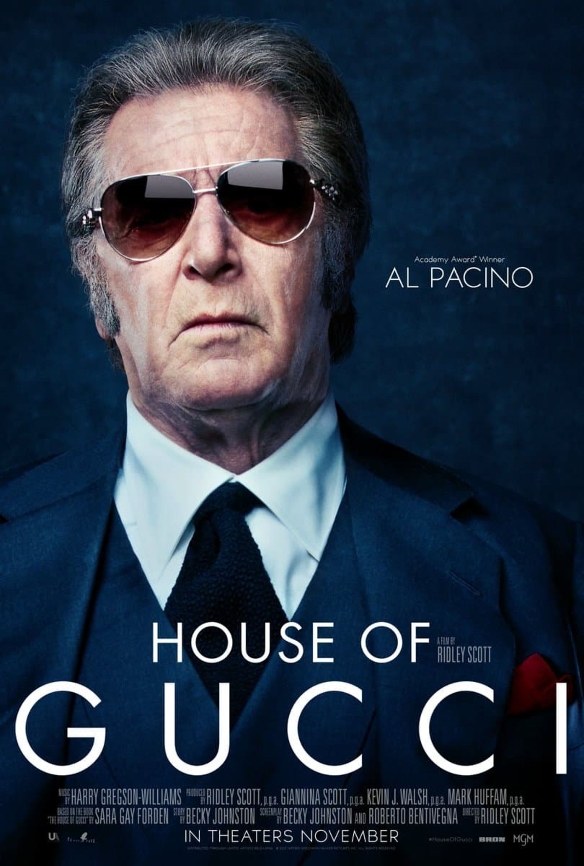 آل پاچینو در پوستر شخصیت فیلم House of Gucci