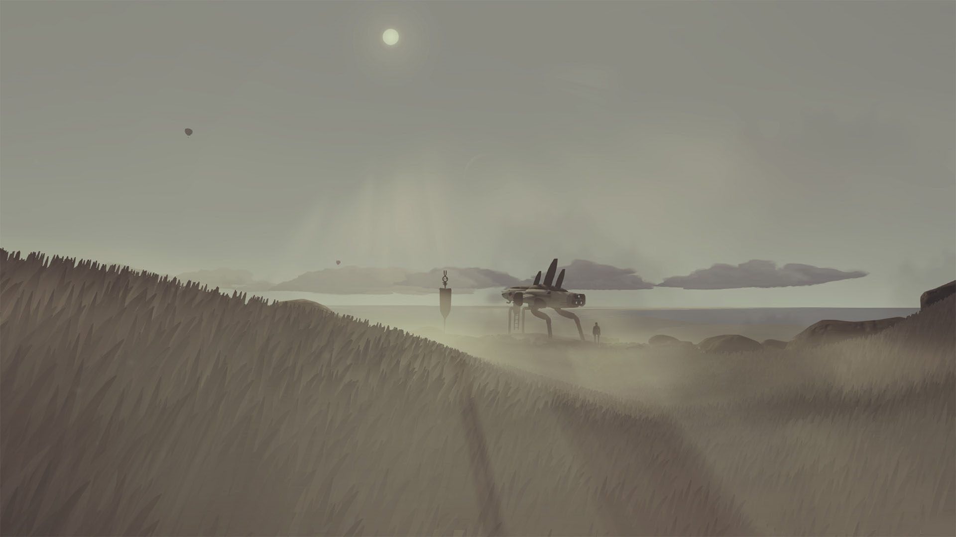 جت در چمنزار در بازی Jett: The Far Shore