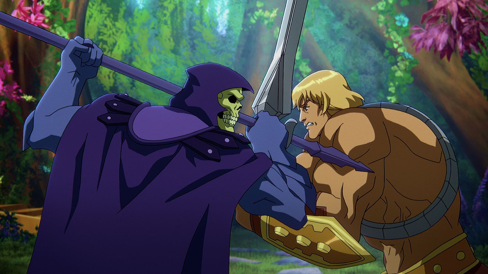 هی من در حال مبارزه با دث در انیمه Masters of the Universe: Revelation