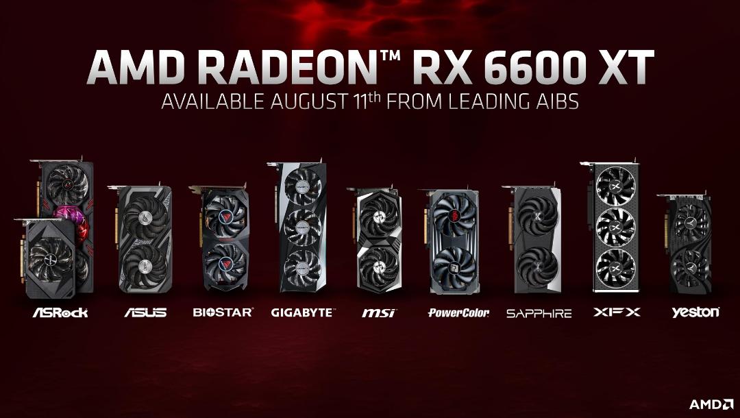 عرضه کنندگان کارت گرافیک AMD Radeon RX 6600 XT