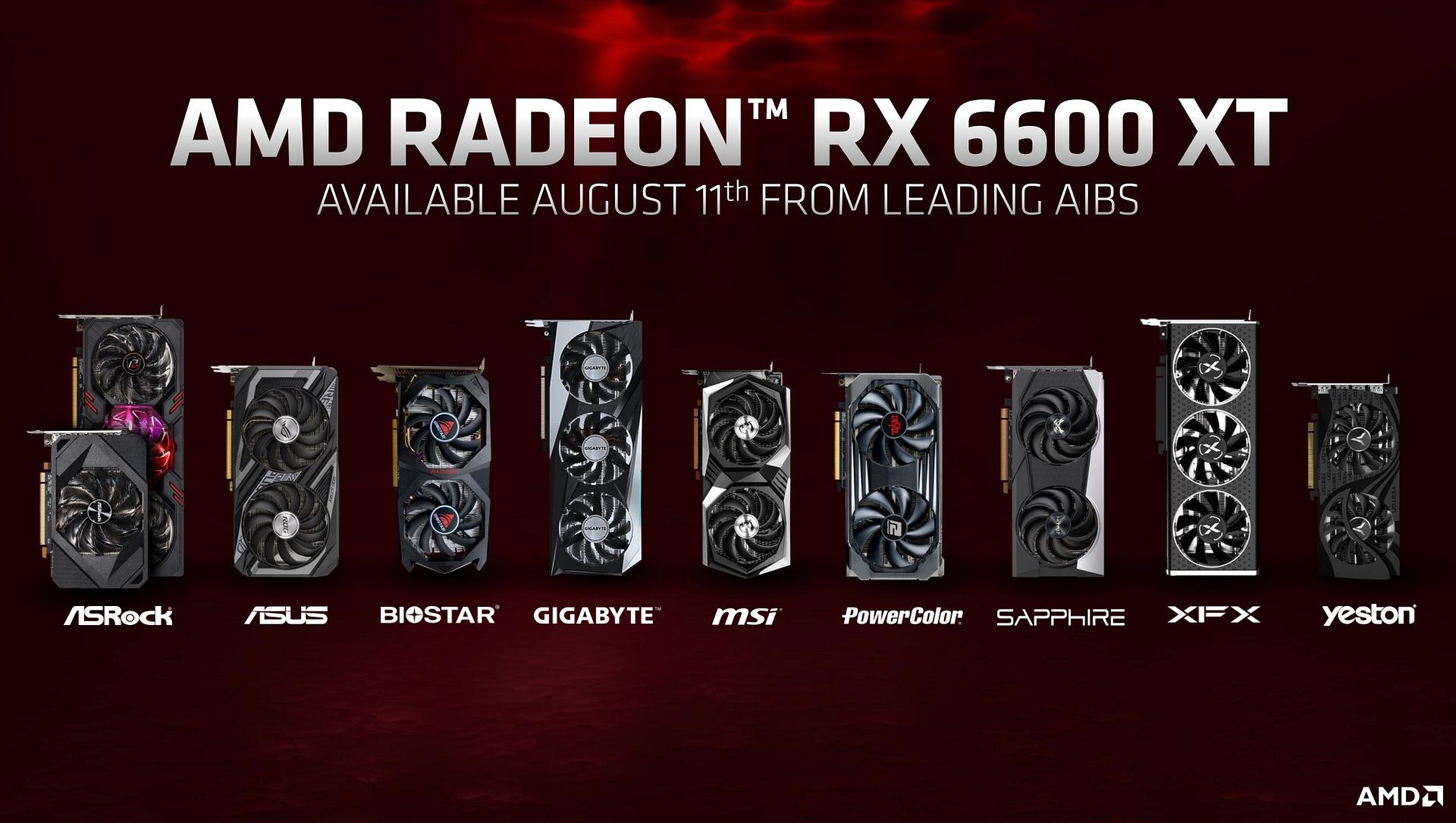 عرضه کنندگان کارت گرافیک AMD Radeon RX 6600 XT