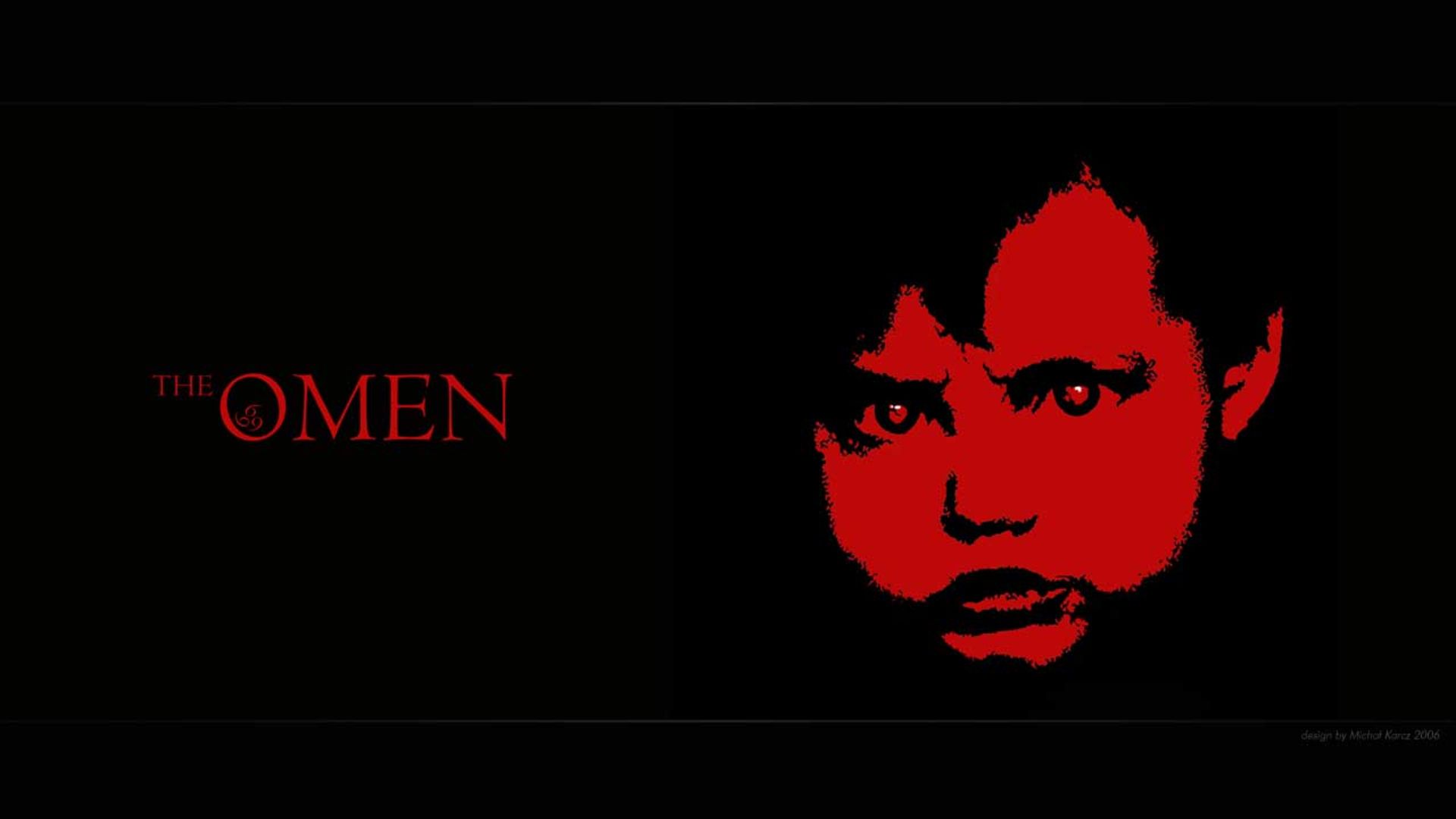 فن آرت قرمز و ترسناک از صورت شخصیت فیلم The Omen ریچارد دانر